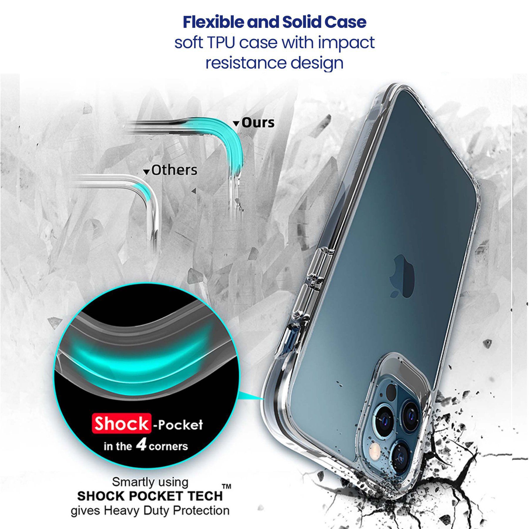 stuffcool Aktion TPU Back Cover for Apple iPhone 13 Pro Max (Shock Pocket Technology, Clear)_7