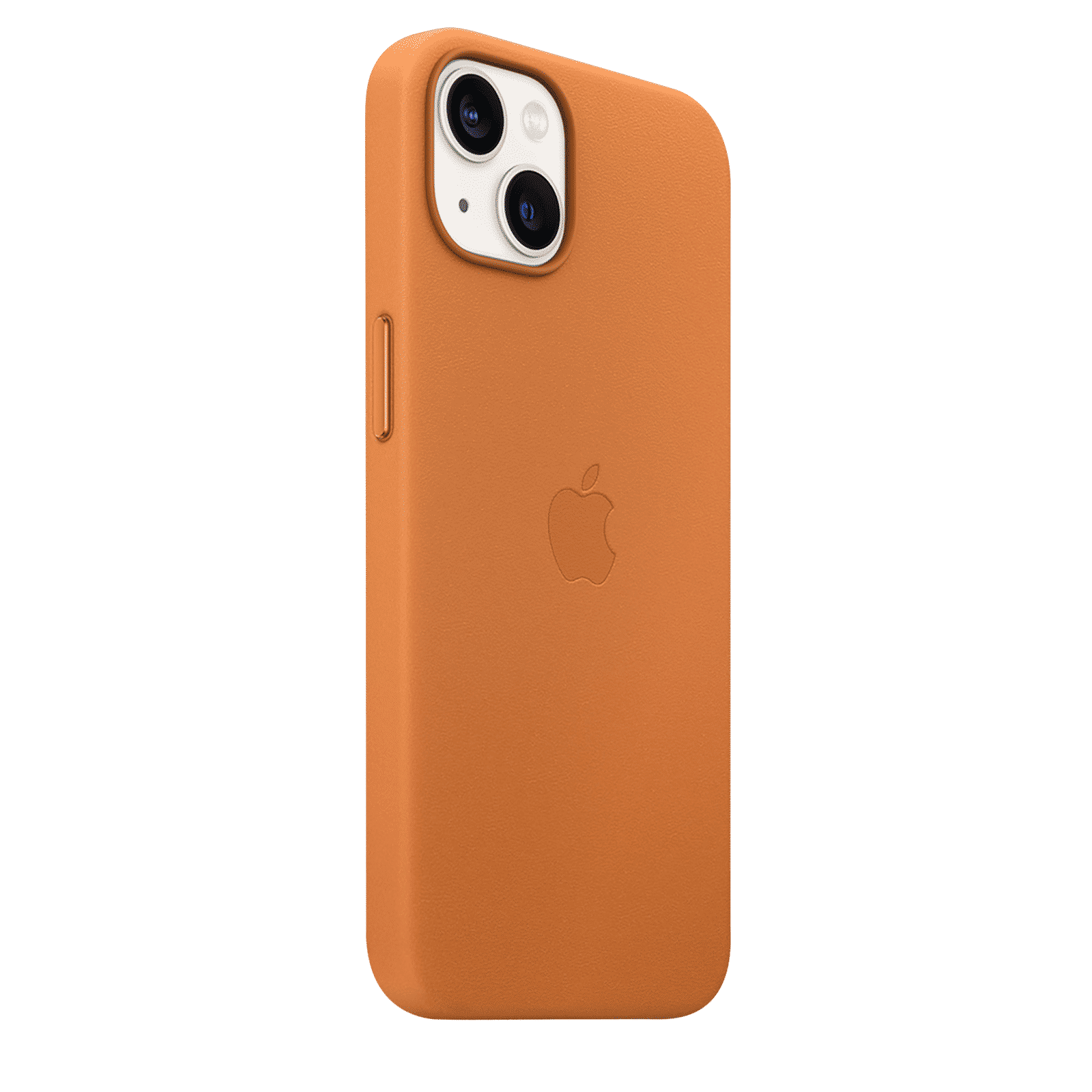 Apple Soft Leather Back Cover for Apple iPhone 13 (Supports Wireless Charging, Golden Brown)_2