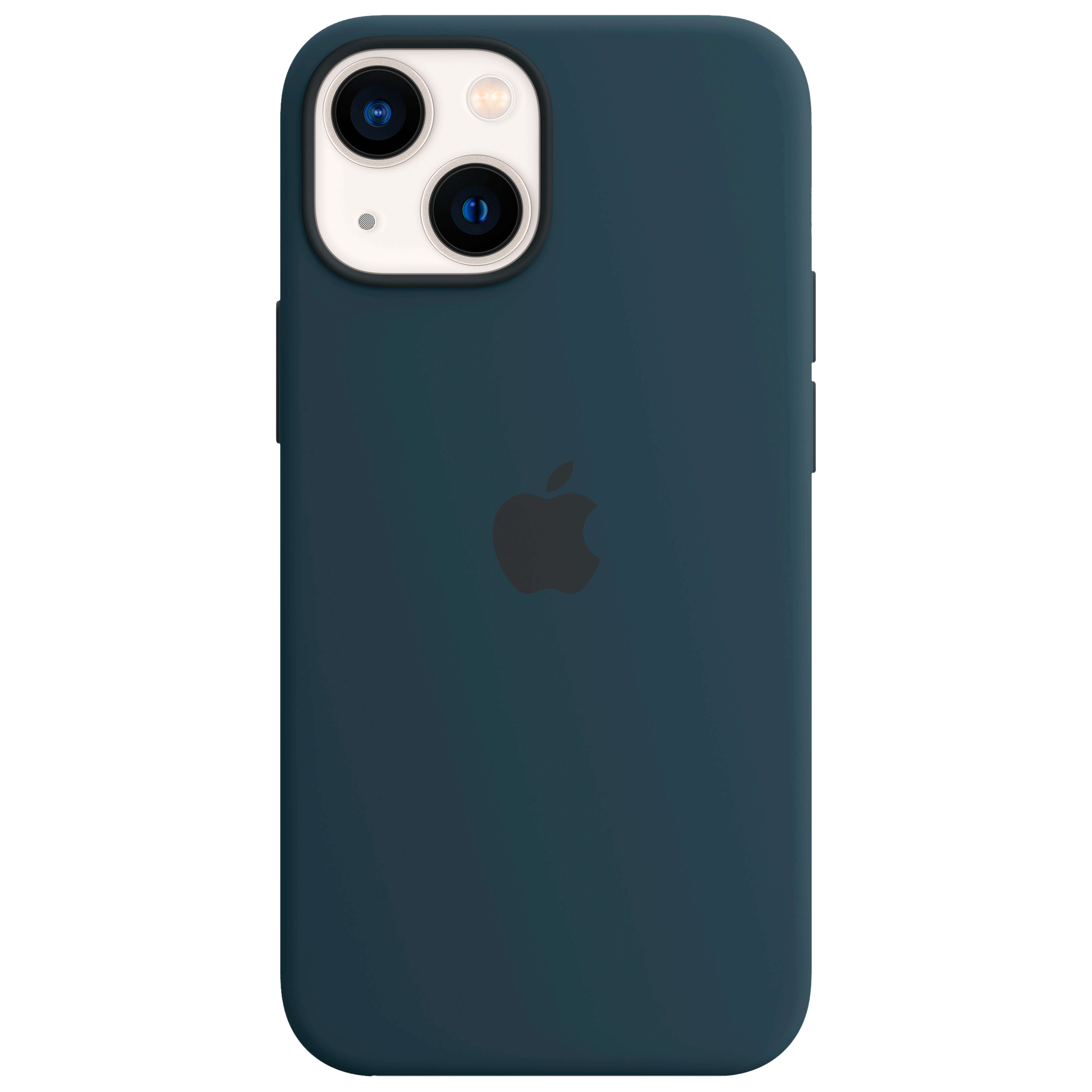 Apple Soft Silicone Back Cover for Apple iPhone 13 Mini (Supports Wireless Charging, Abyss Blue)_1