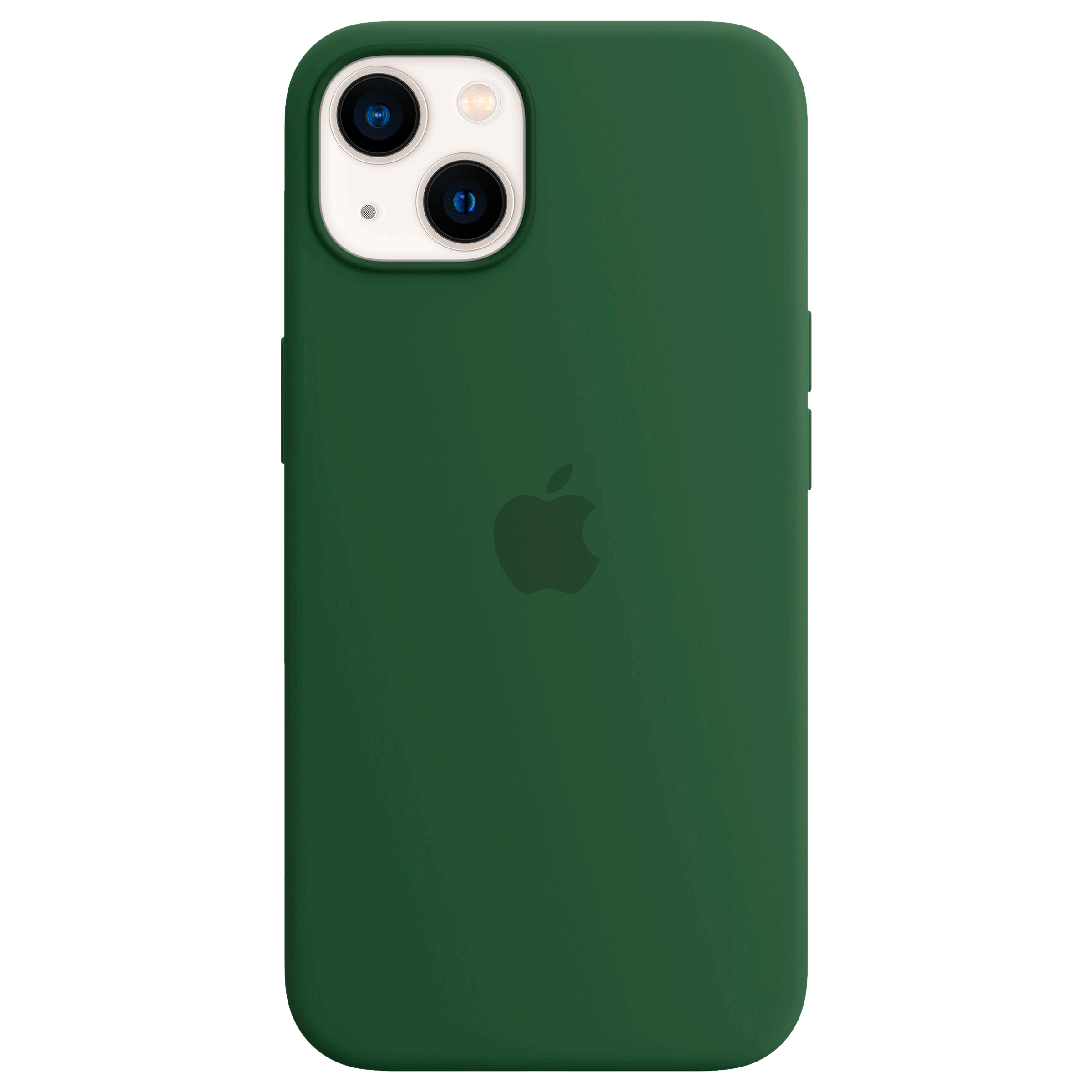 Apple Soft Silicone Back Cover for Apple iPhone 13 (Supports Wireless Charging, Clover)_1