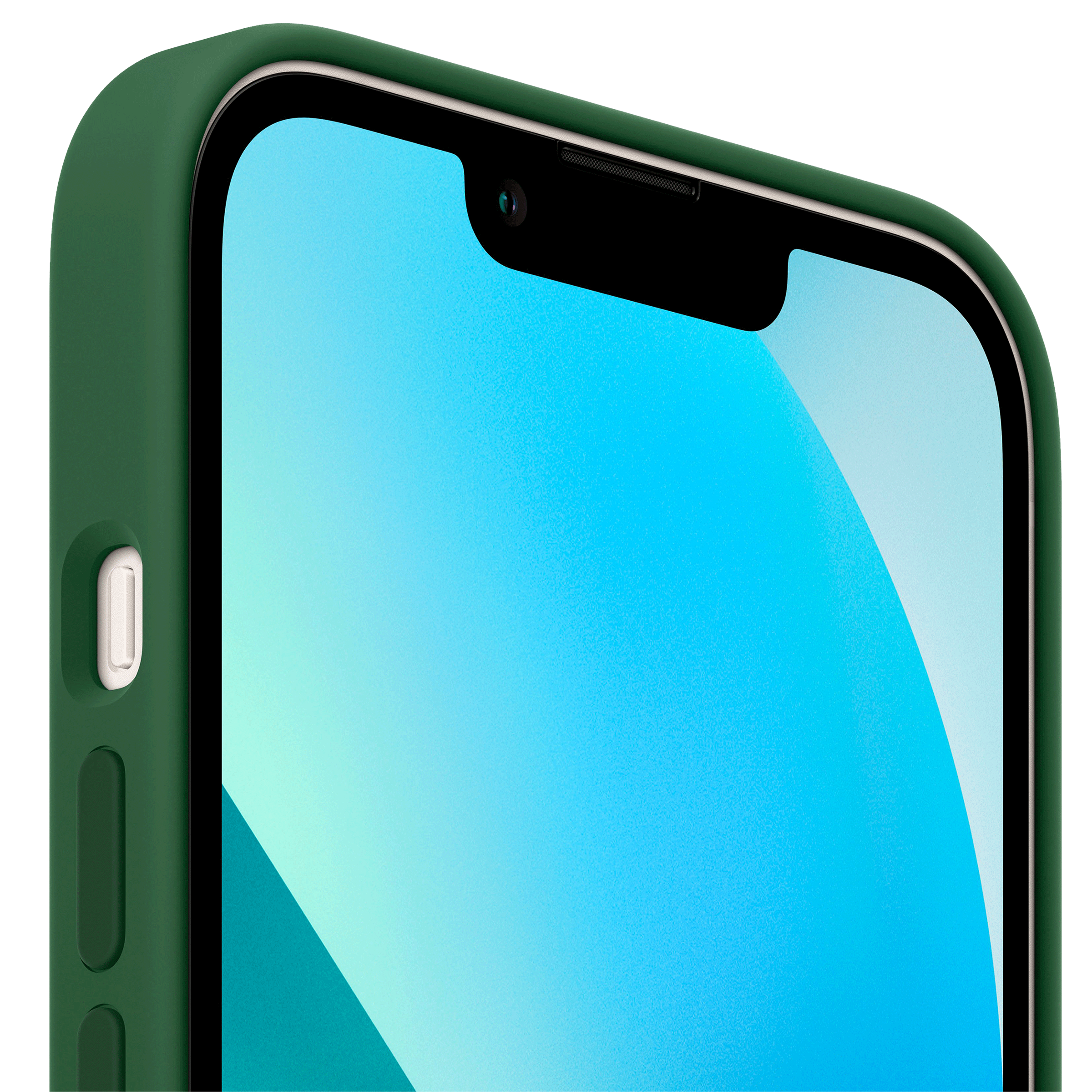 Apple Soft Silicone Back Cover for Apple iPhone 13 (Supports Wireless Charging, Clover)_3