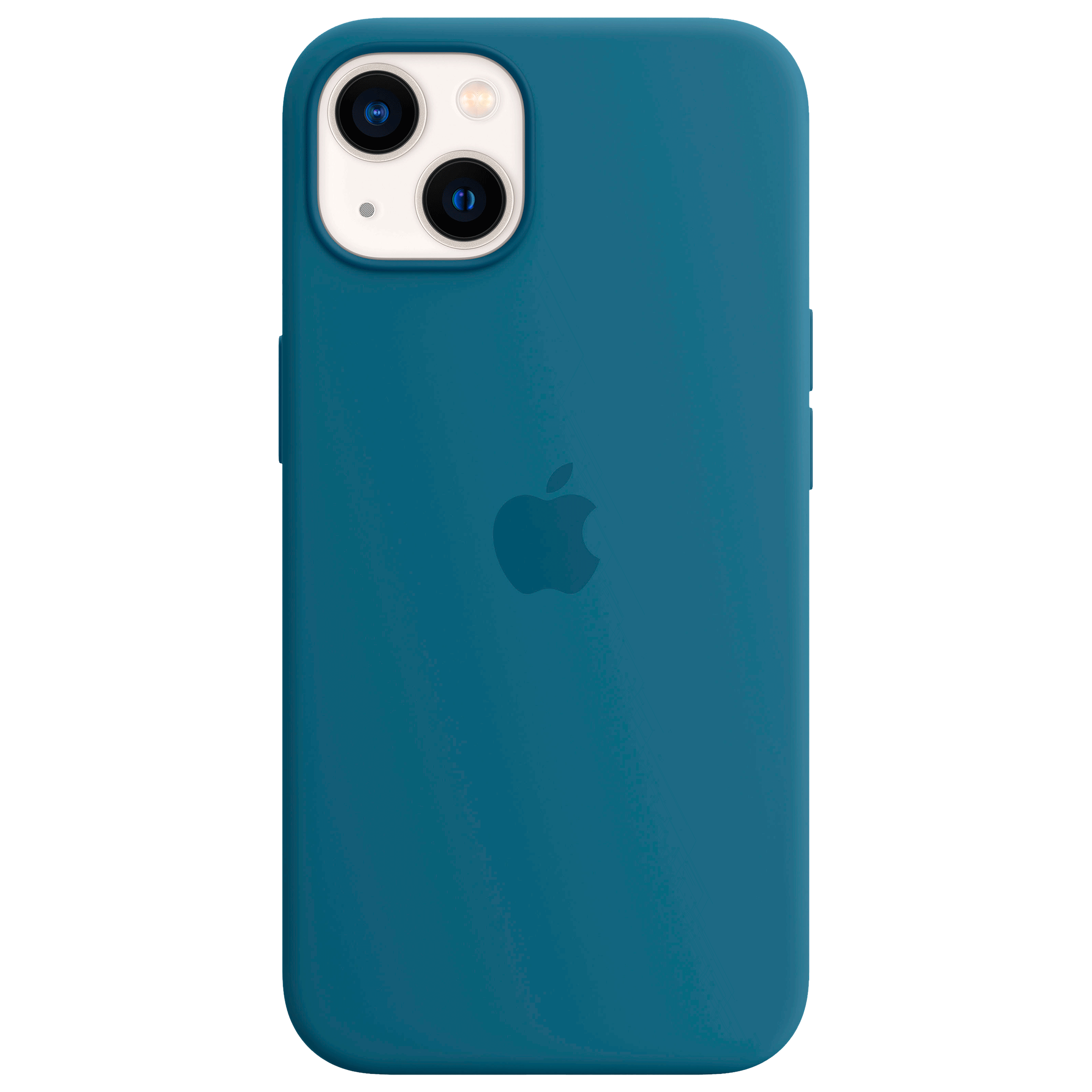 Apple Soft Silicone Back Cover for Apple iPhone 13 (Supports Wireless Charging, Blue Jay)_1