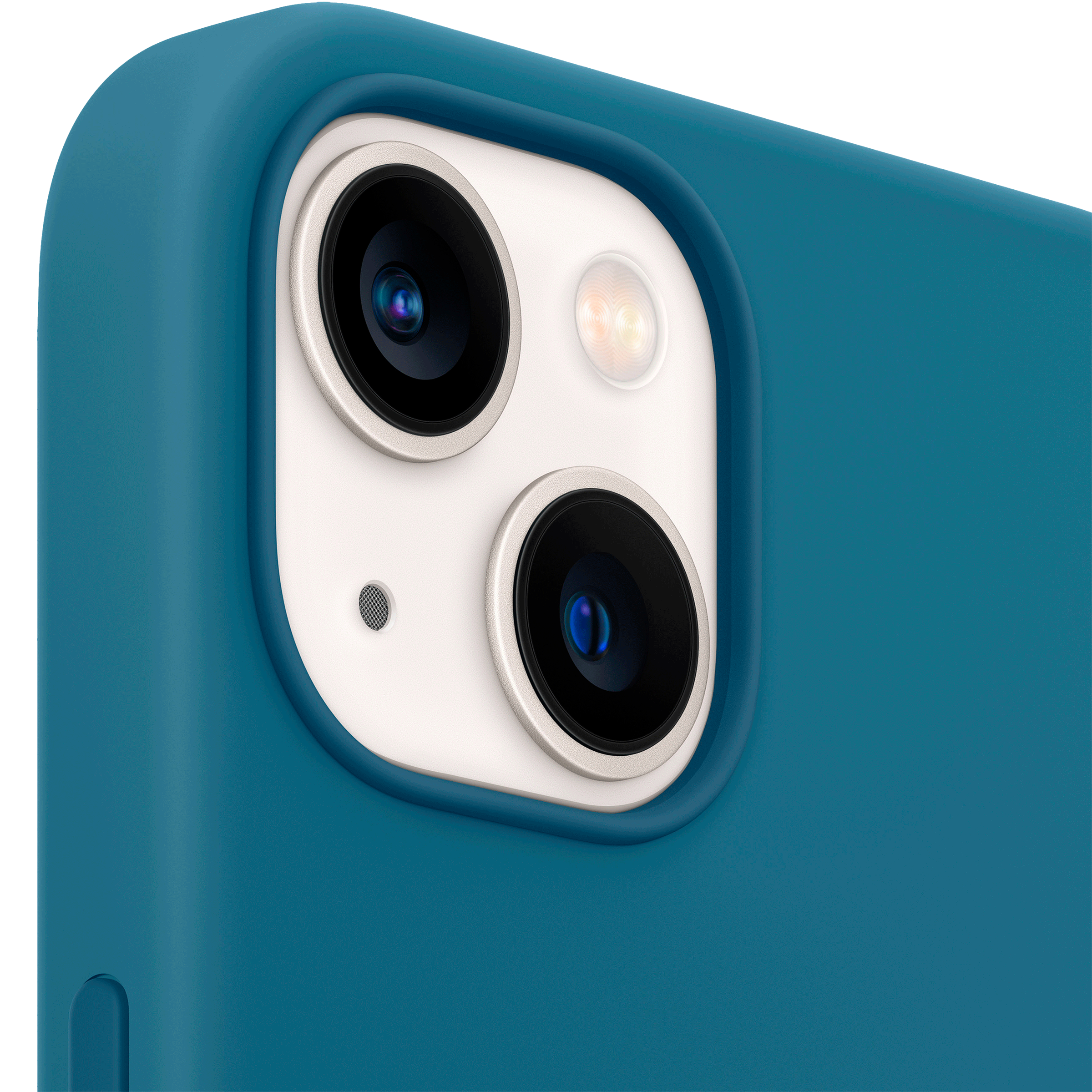 Apple Soft Silicone Back Cover for Apple iPhone 13 (Supports Wireless Charging, Blue Jay)_5