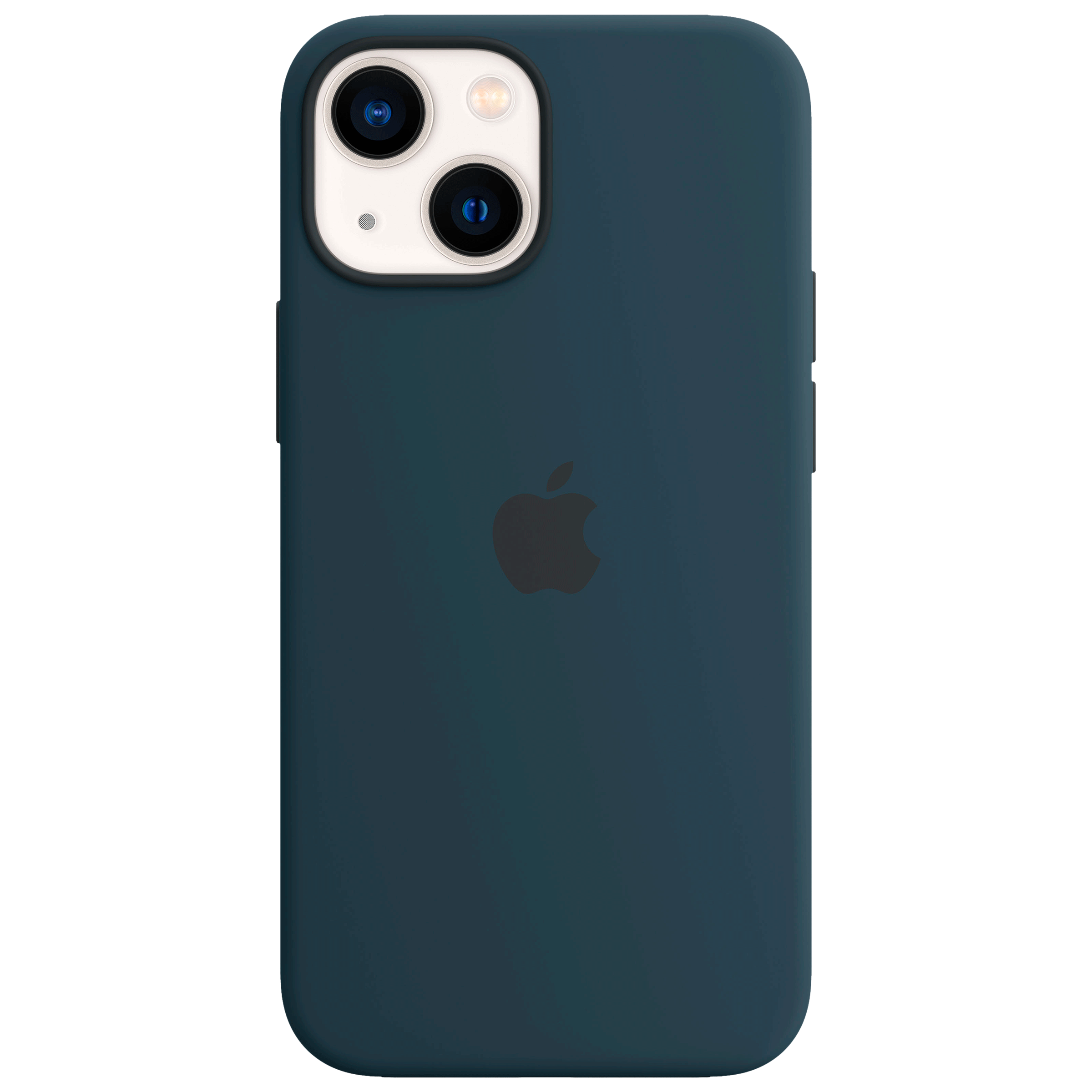 Apple Soft Silicone Back Cover for Apple iPhone 13 (Supports Wireless Charging, Abyss Blue)_1