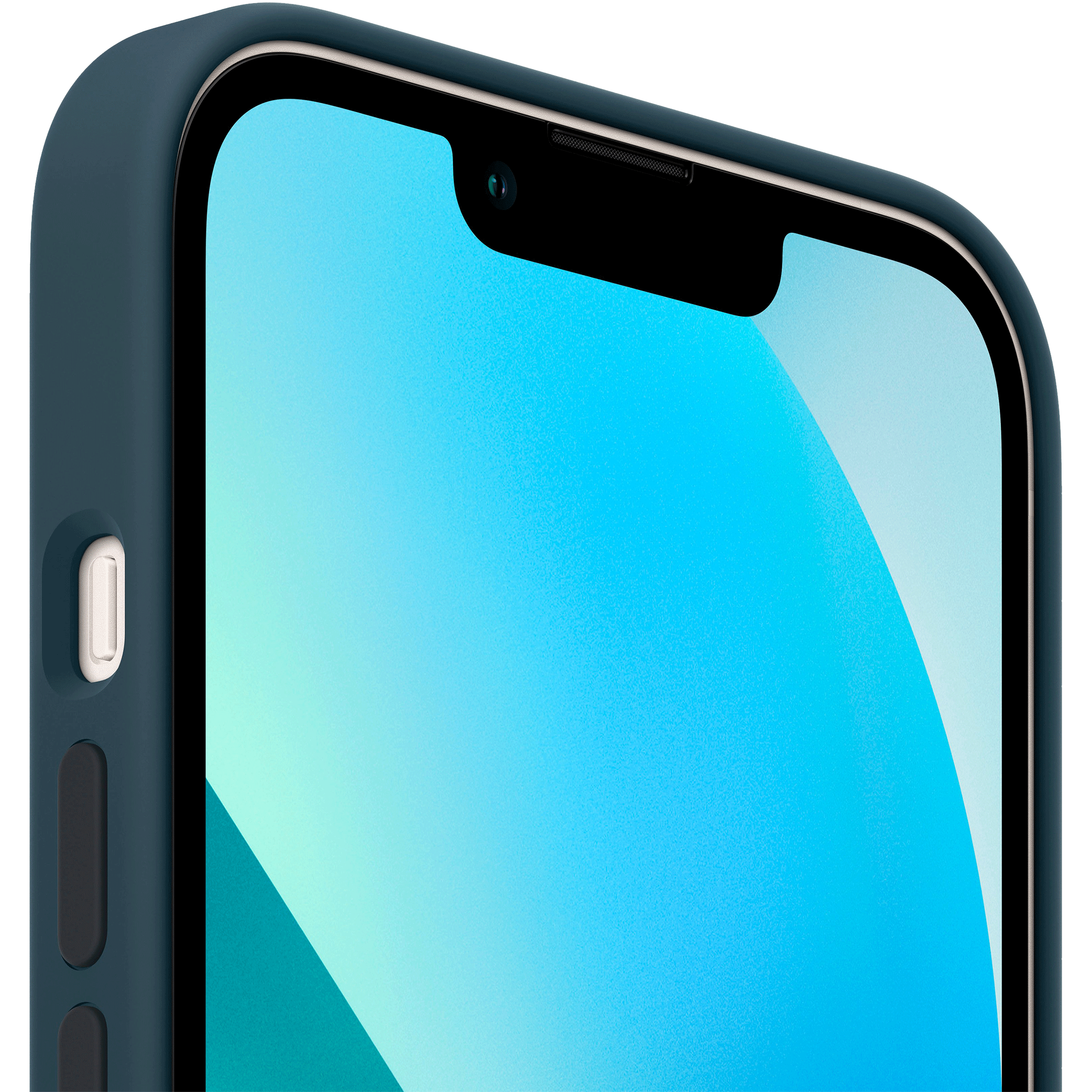 Apple Soft Silicone Back Cover for Apple iPhone 13 (Supports Wireless Charging, Abyss Blue)_5