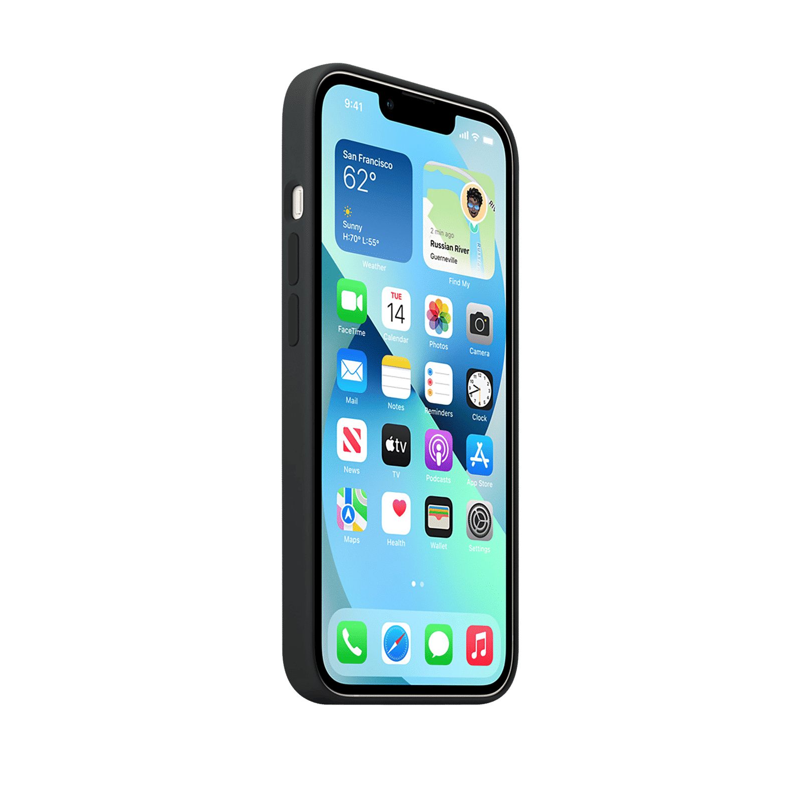 Apple Soft Silicone Back Cover for Apple iPhone 13 (Supports Wireless Charging, Midnight)_3