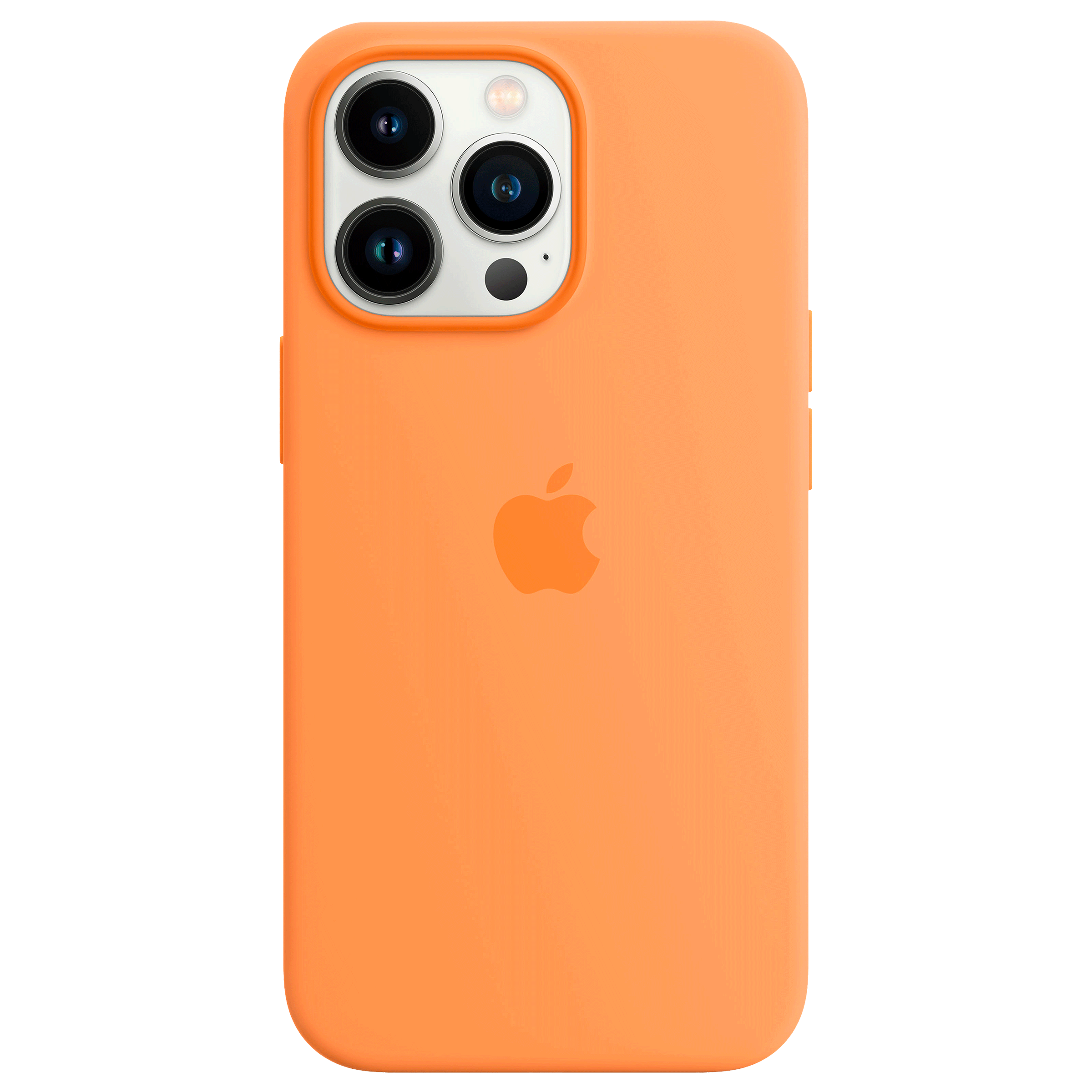 Apple Soft Silicone Back Cover for Apple iPhone 13 Pro (Supports Wireless Charging, Marigold)_1