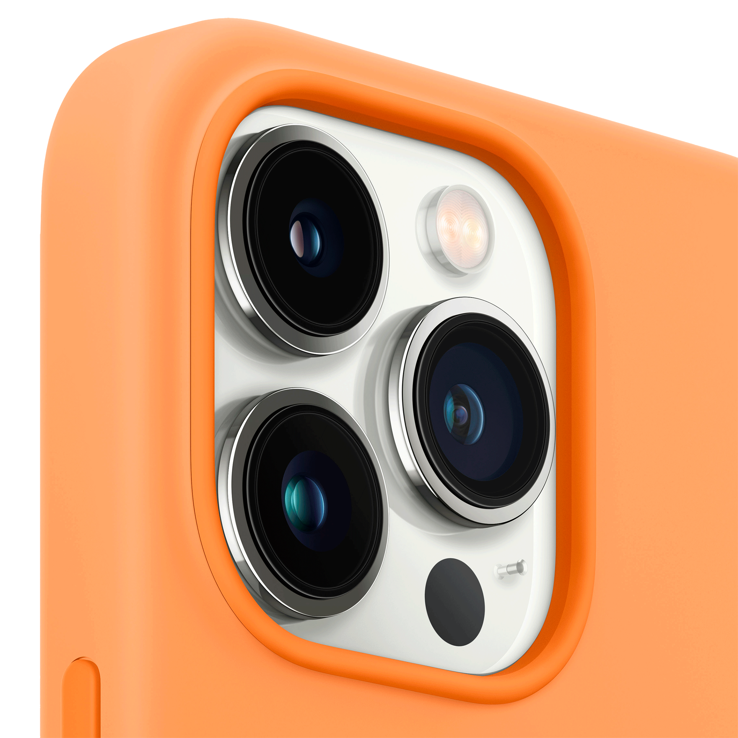 Apple Soft Silicone Back Cover for Apple iPhone 13 Pro (Supports Wireless Charging, Marigold)_6