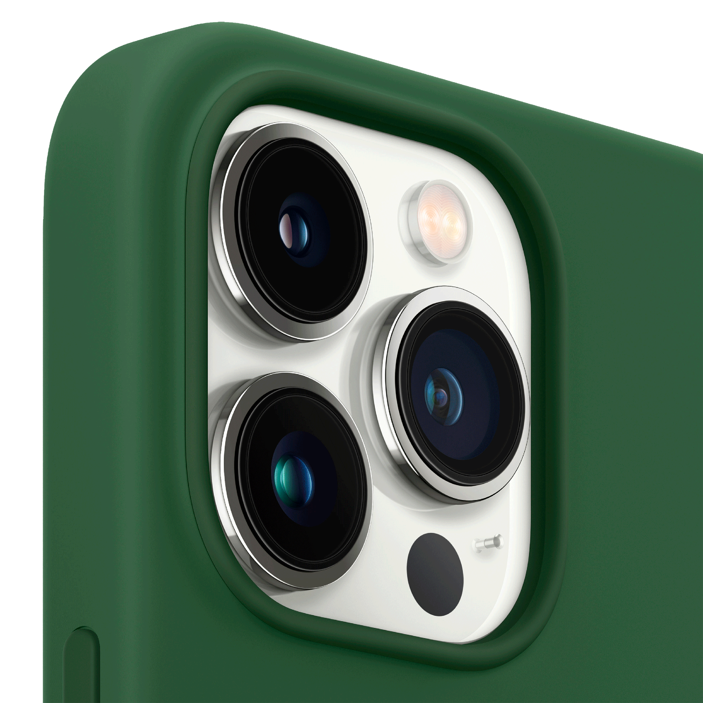 Apple Soft Silicone Back Cover for Apple iPhone 13 Pro (Supports Wireless Charging, Clover)_5