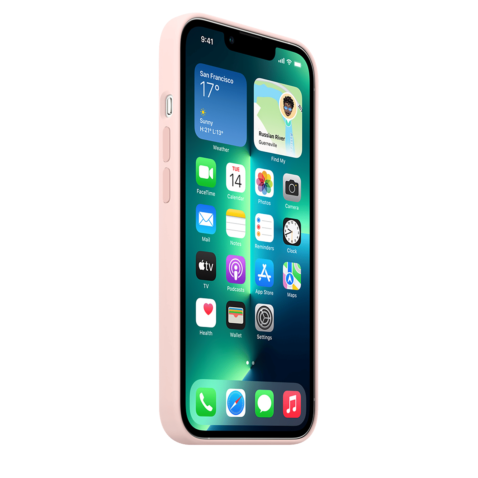 Apple Soft Silicone Back Cover for Apple iPhone 13 Pro (Supports Wireless Charging, Chalk Pink)_4