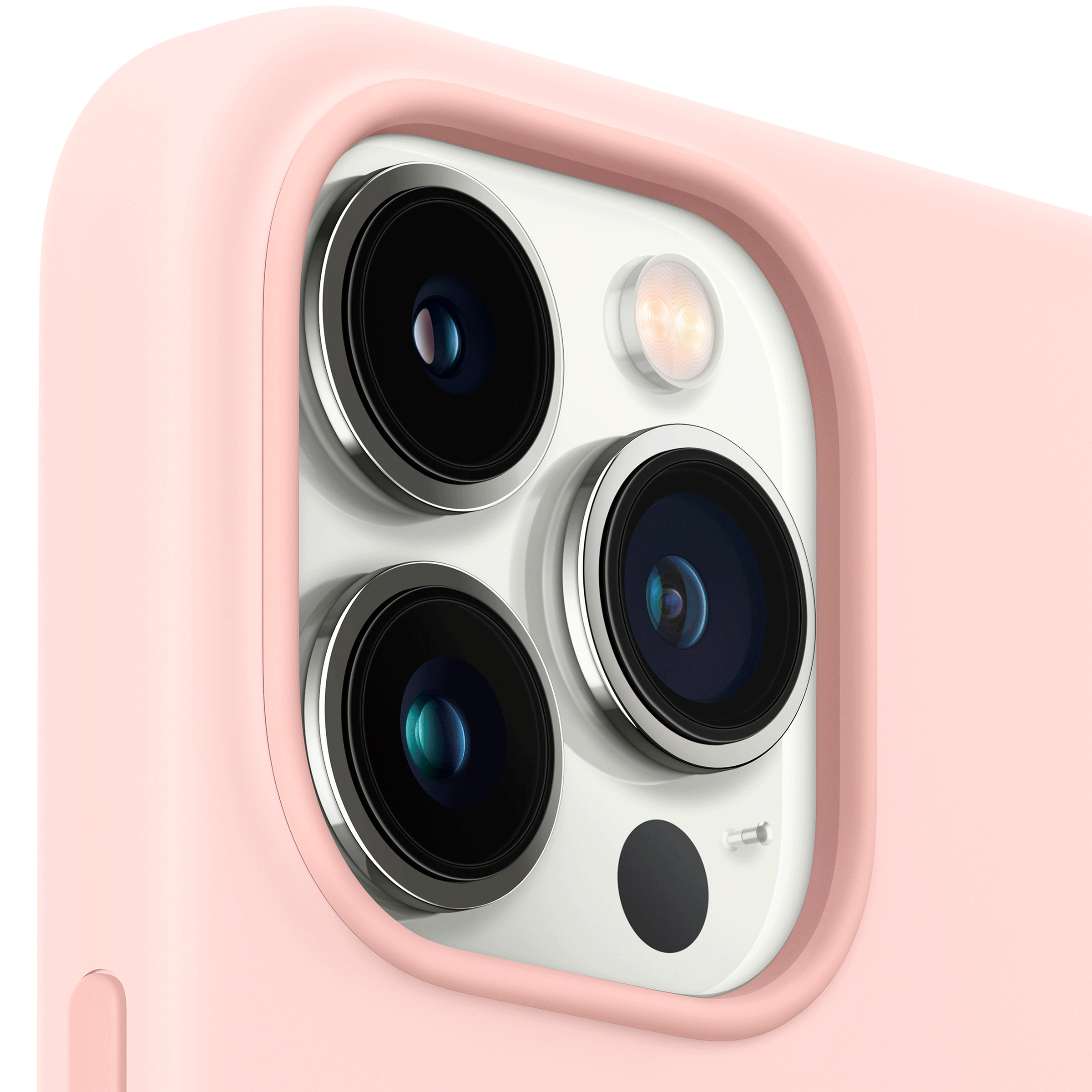 Apple Soft Silicone Back Cover for Apple iPhone 13 Pro Max (Supports Wireless Charging, Chalk Pink)_6