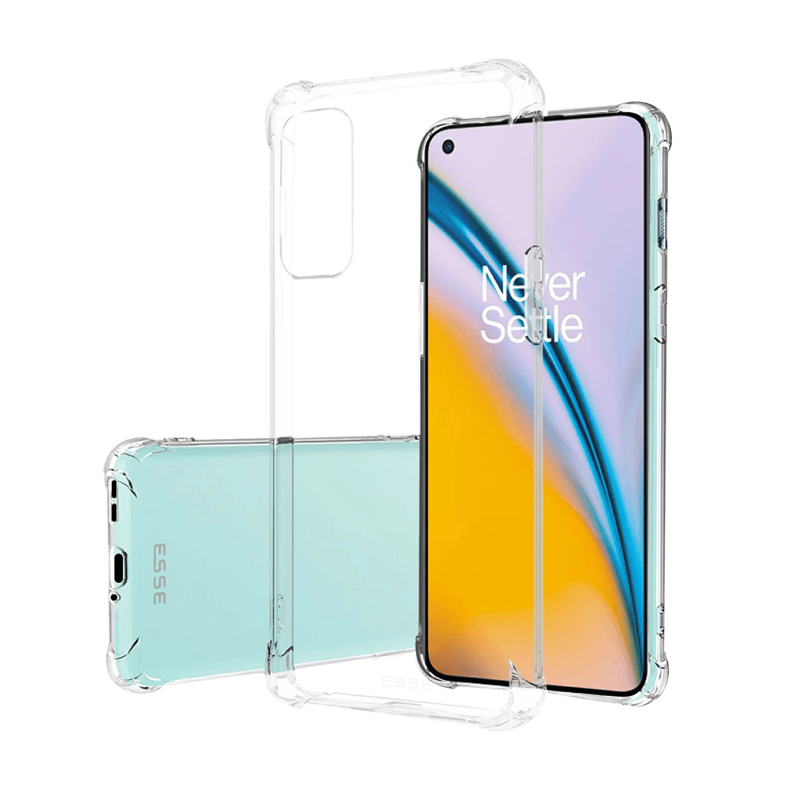 ESSE Screen Protector & TPU Back Cover Combo for OnePlus Nord 2 5G (Drop Protection, Clear)_2