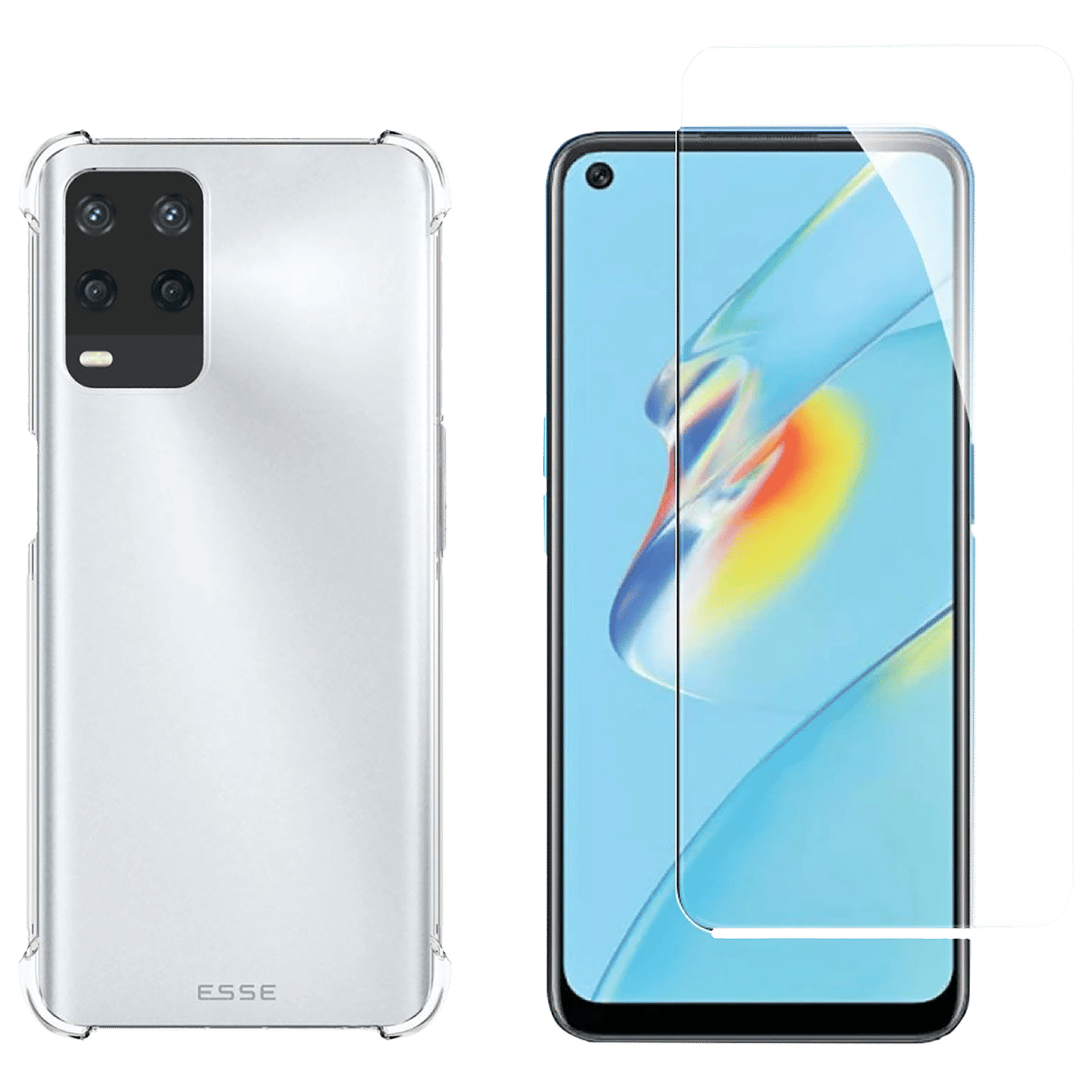 ESSE Screen Protector & TPU Back Cover Combo for OPPO A54 (Drop Protection, Clear)_1