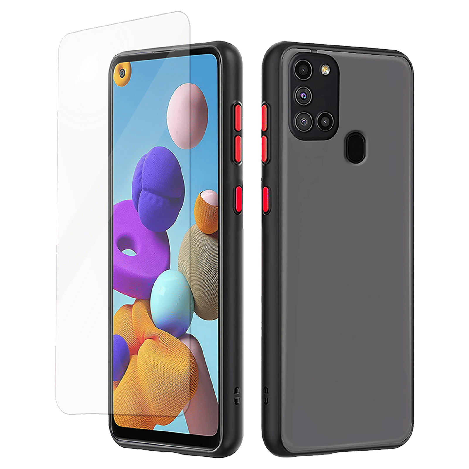 ARROW Duplex Series Polycarbonate Back Cover for Samsung A21S (Camera Protection, Black)_1