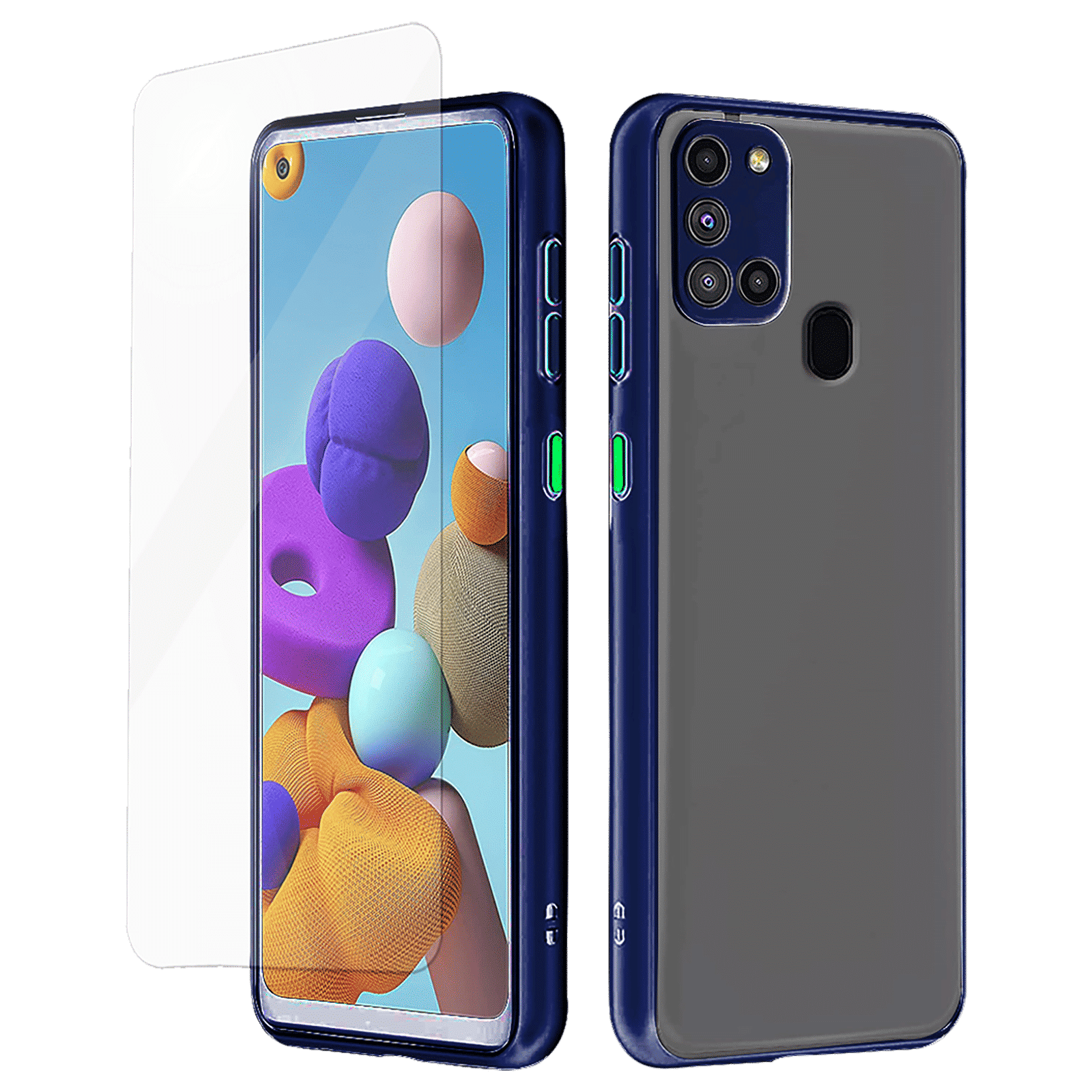 ARROW Duplex Series Polycarbonate Back Cover for Samsung A21S (Camera Protection, Blue)_1