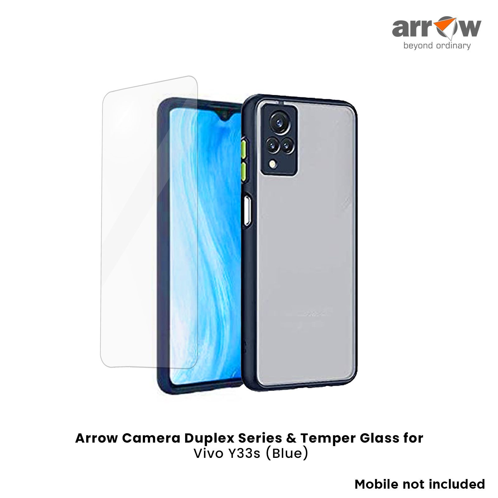 ARROW Duplex Combo Polycarbonate Back Cover for Vivo Y33S (Camera Protection, Blue)_2