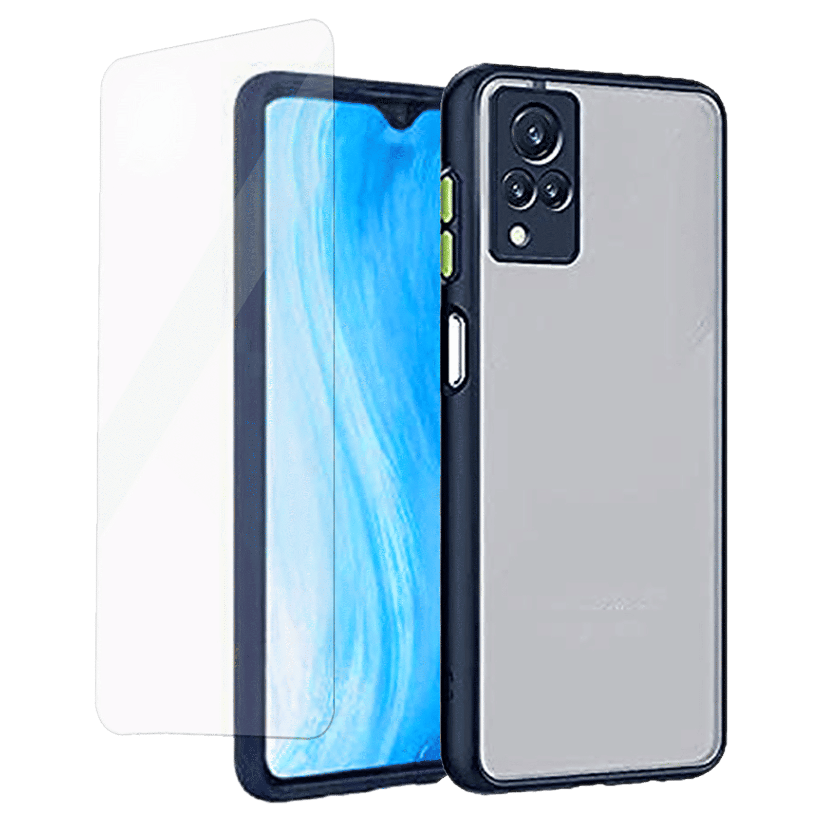 ARROW Duplex Combo Polycarbonate Back Cover for Vivo Y33S (Camera Protection, Blue)_1