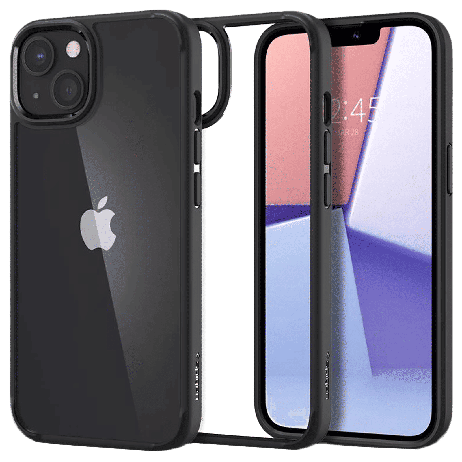 spigen Crystal Hybrid Polycarbonate and TPU Back Cover for Apple iPhone 13 mini (Air Cushion Technology, Matte Black)_1
