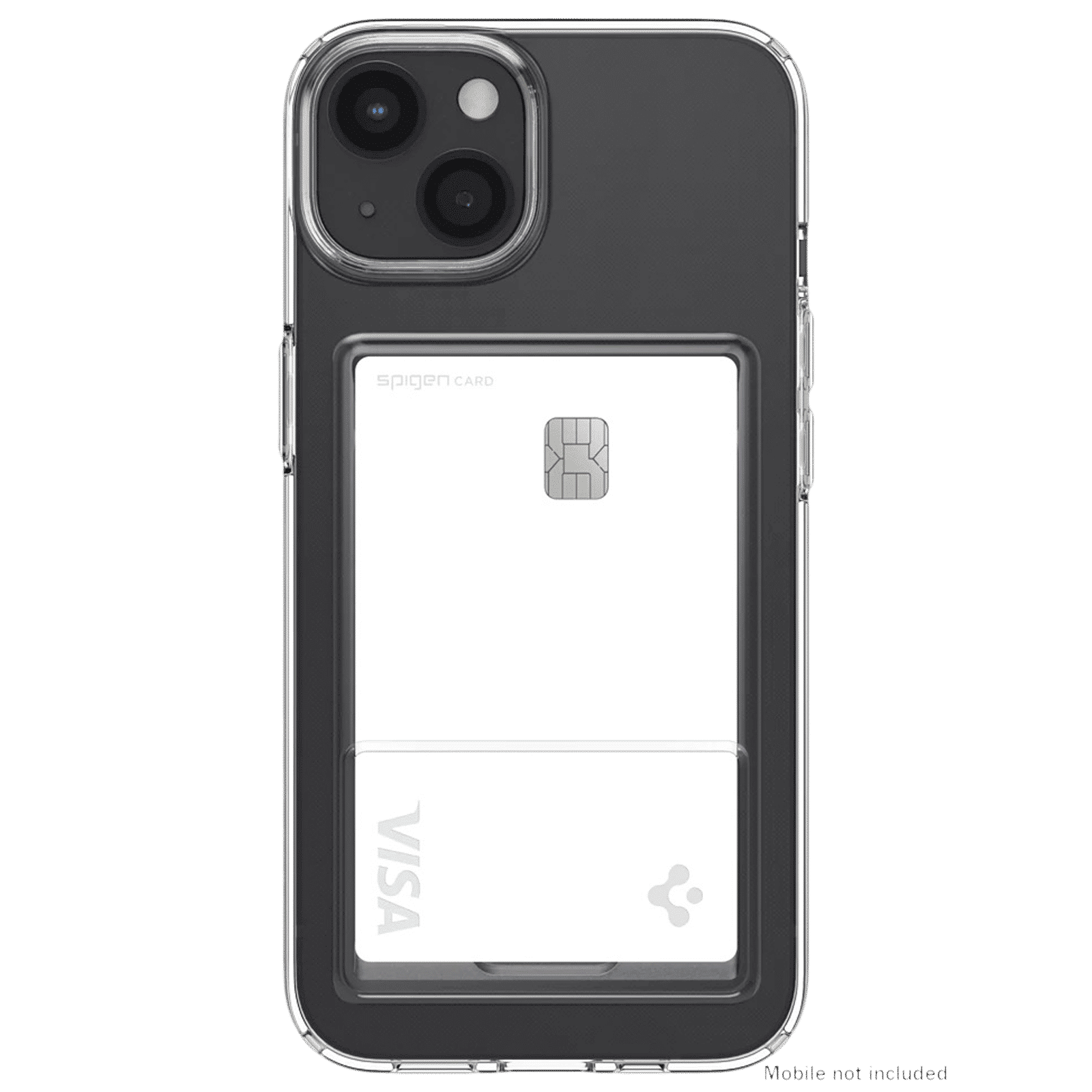 spigen Crystal Slot TPU Back Cover for Apple iPhone 13 Mini (Air Cushion Technology, Crystal Clear)_4