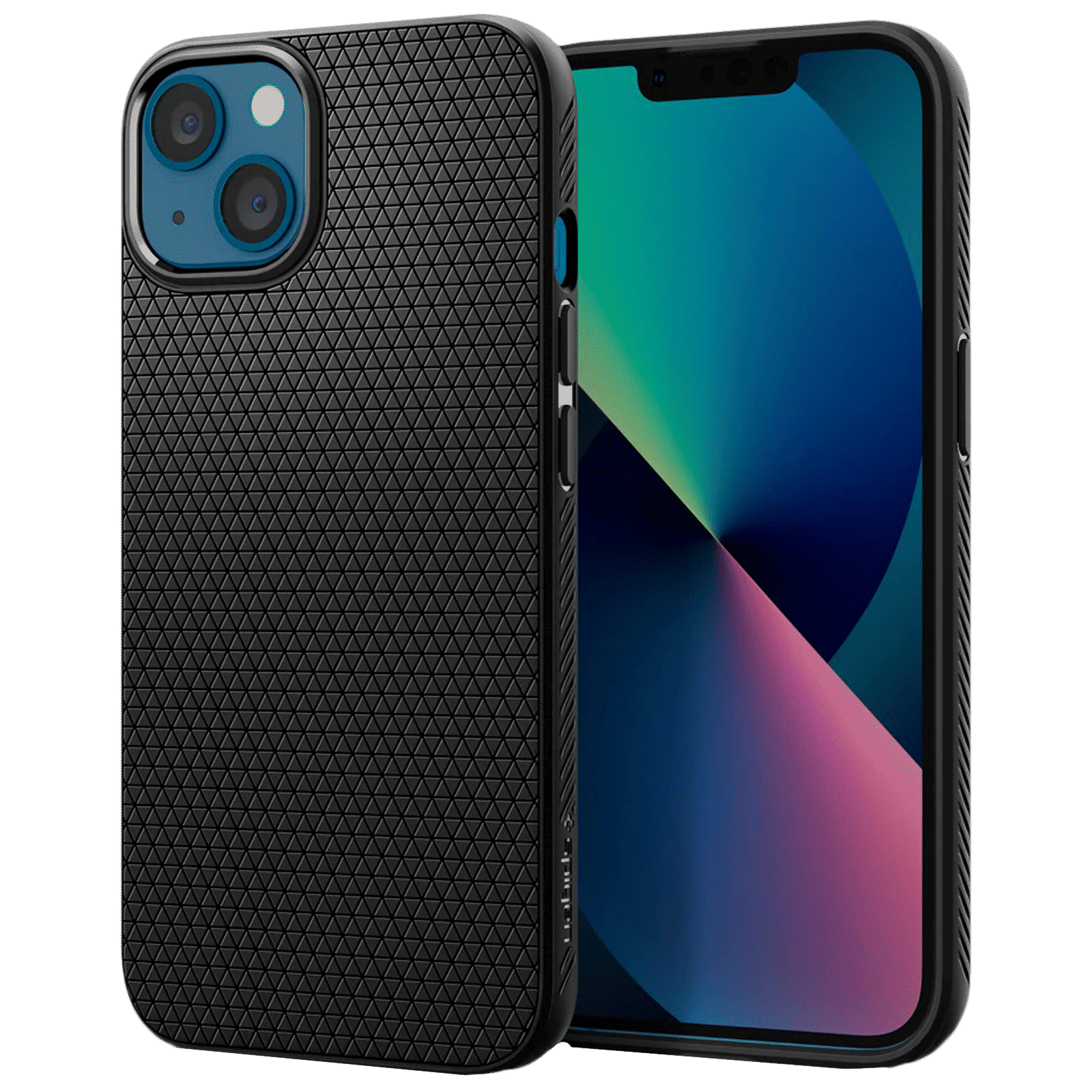 spigen Liquid Air TPU Back Cover for Apple iPhone 13 Mini (Wireless Charging Compatible, Matte Black)_1