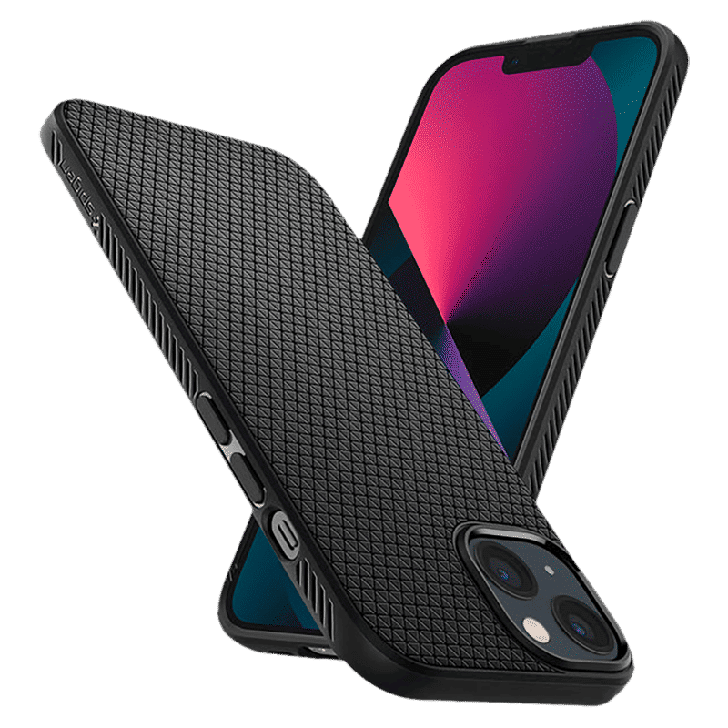 spigen Liquid Air TPU Back Cover for Apple iPhone 13 Mini (Wireless Charging Compatible, Matte Black)_8