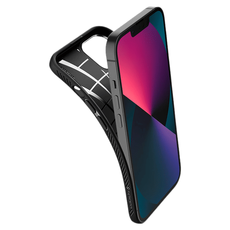 spigen Liquid Air TPU Back Cover for Apple iPhone 13 Mini (Wireless Charging Compatible, Matte Black)_9