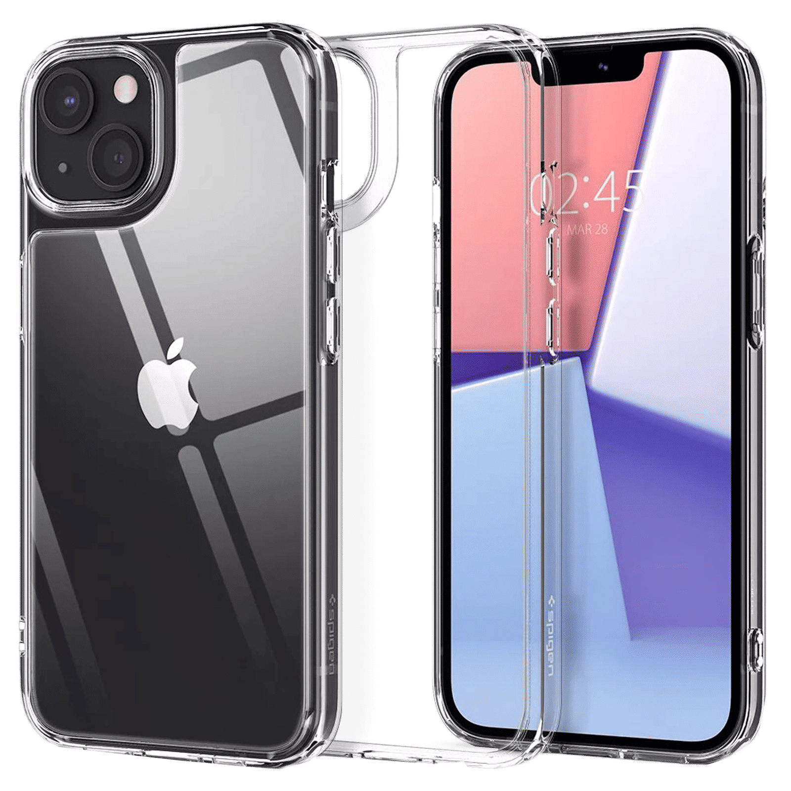 spigen Quartz Hybrid Glass and TPU Back Case For iPhone 13 mini (9H Hardness, ACS03325, Transparent)_1