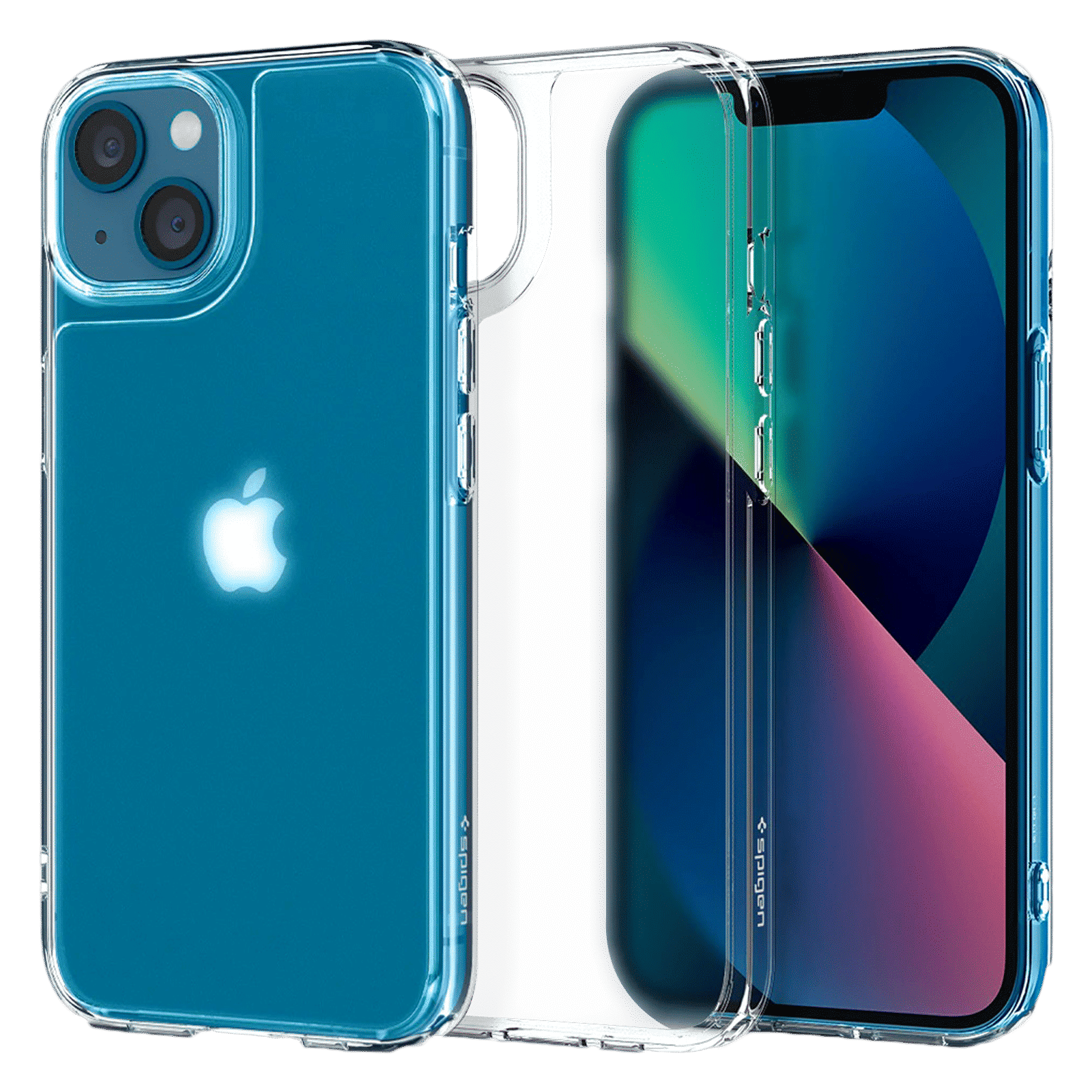 spigen Quartz Hybrid Glass and TPU Back Case For iPhone 13 Mini (Slim And Grip Friendly, ACS03326, Clear)_1