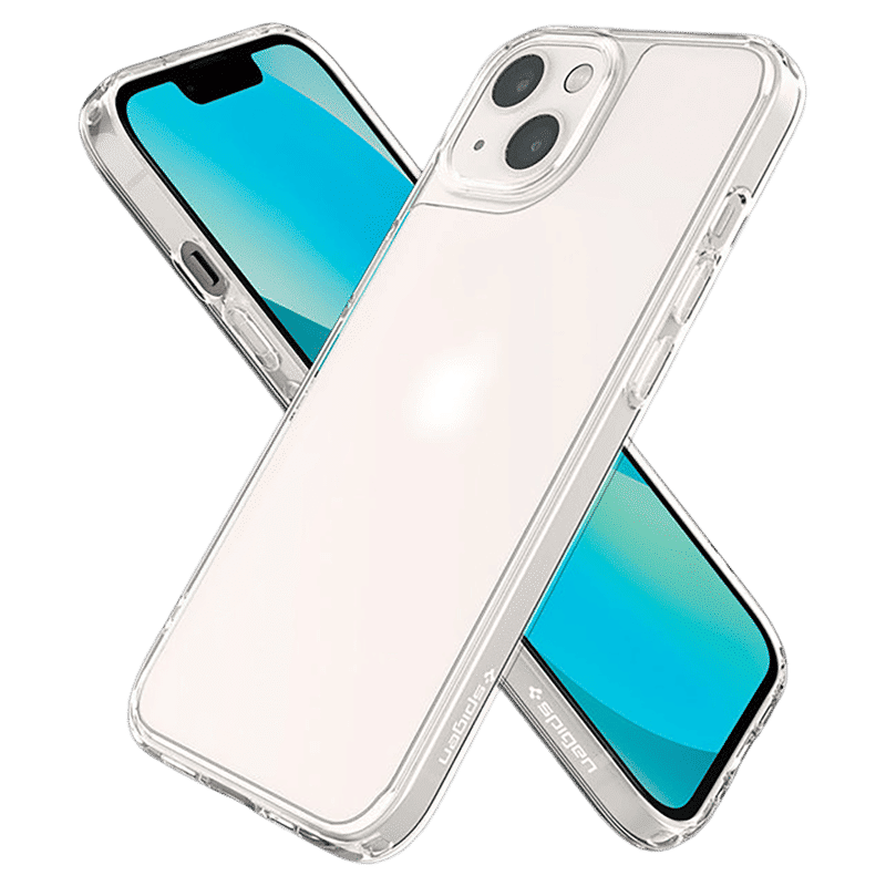 spigen Quartz Hybrid Glass and TPU Back Case For iPhone 13 Mini (Slim And Grip Friendly, ACS03326, Clear)_8