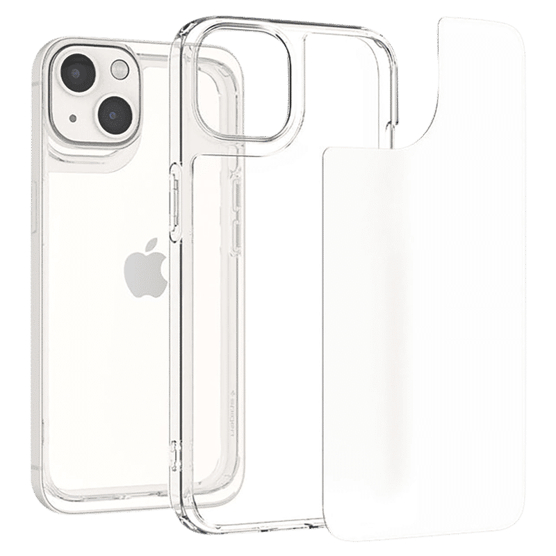 spigen Quartz Hybrid Glass and TPU Back Case For iPhone 13 Mini (Slim And Grip Friendly, ACS03326, Clear)_9