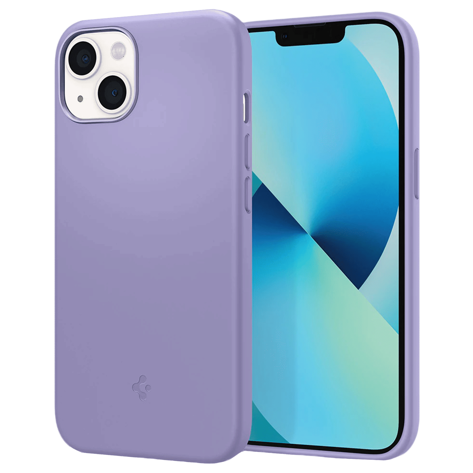 spigen Fit Silicone Back Cover for Apple iPhone 13 mini (Soft Microfiber Lining, Iris Purple)_1