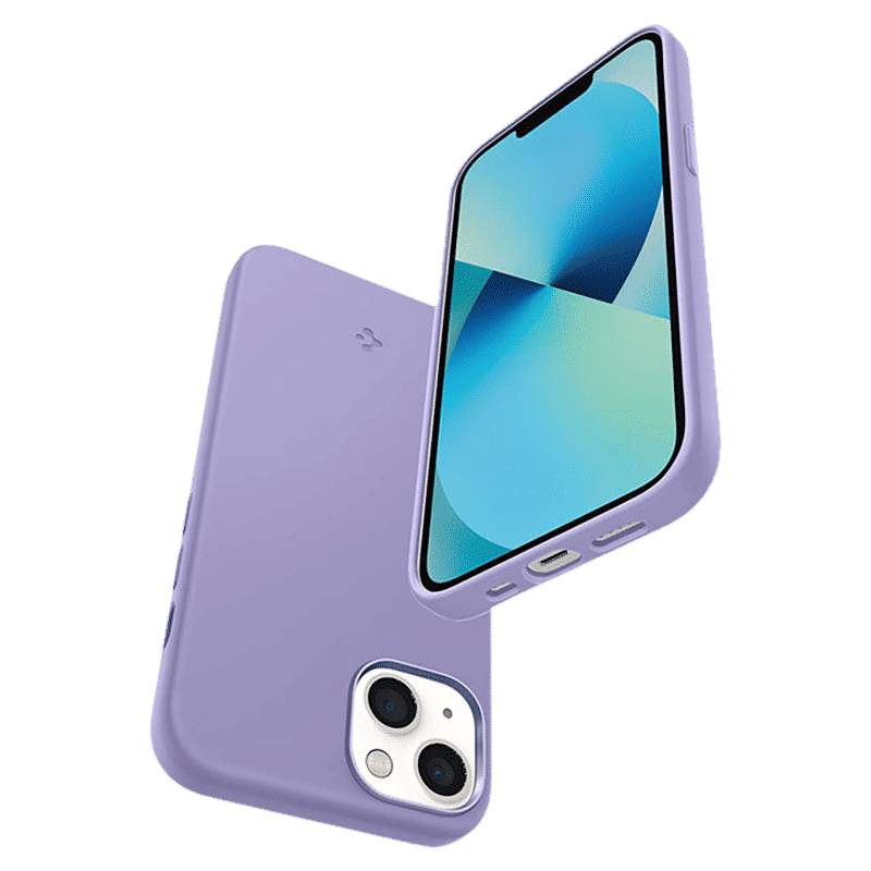 spigen Fit Silicone Back Cover for Apple iPhone 13 mini (Soft Microfiber Lining, Iris Purple)_7