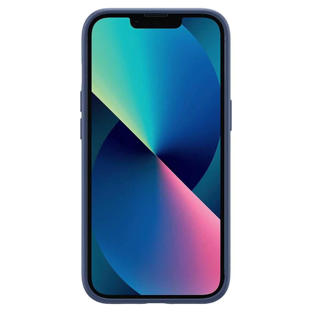 spigen Silicone Fit Soft Silicone Back Cover for Apple iPhone 13 Mini (Air Cushion Technology, Navy)_3