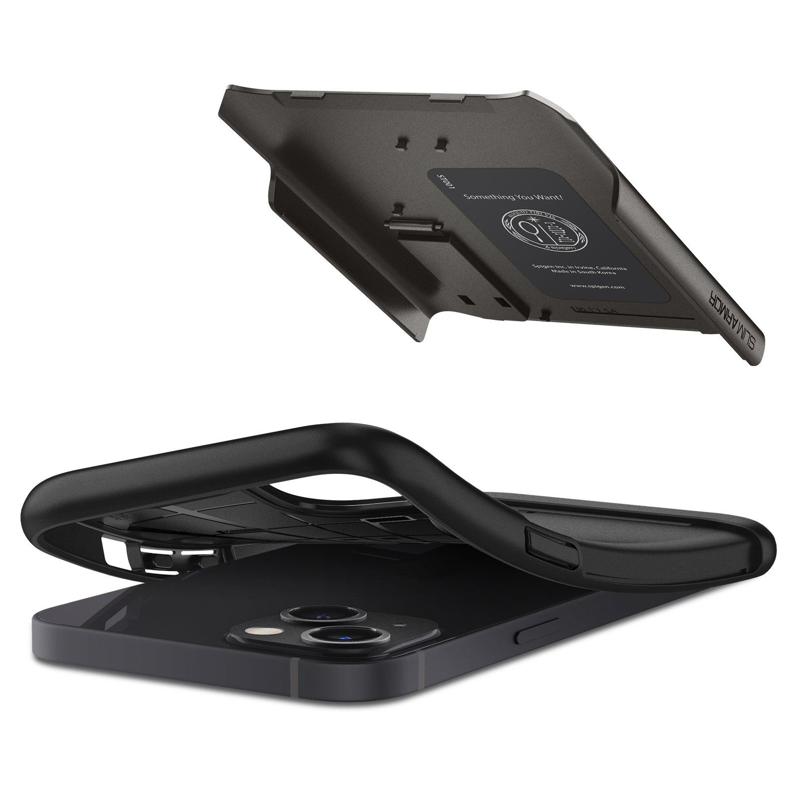 spigen Slim Armor TPU & PC Back Case For iPhone 13 Mini (ACS03354, Gunmetal)_4