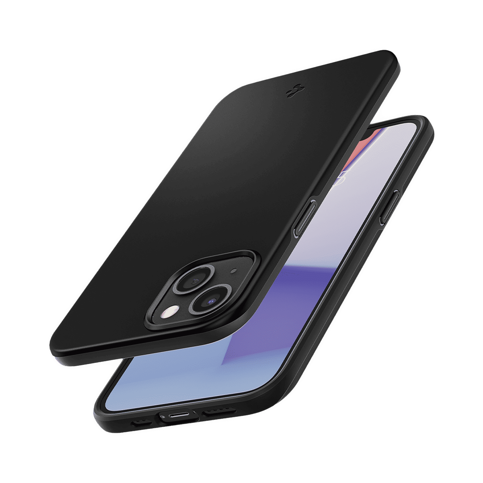 spigen ACS03678 Thin Fit Polycarbonate & Hard TPU Back Cover for Apple iPhone 13 Mini (Supports Wireless Charging, Black)_13