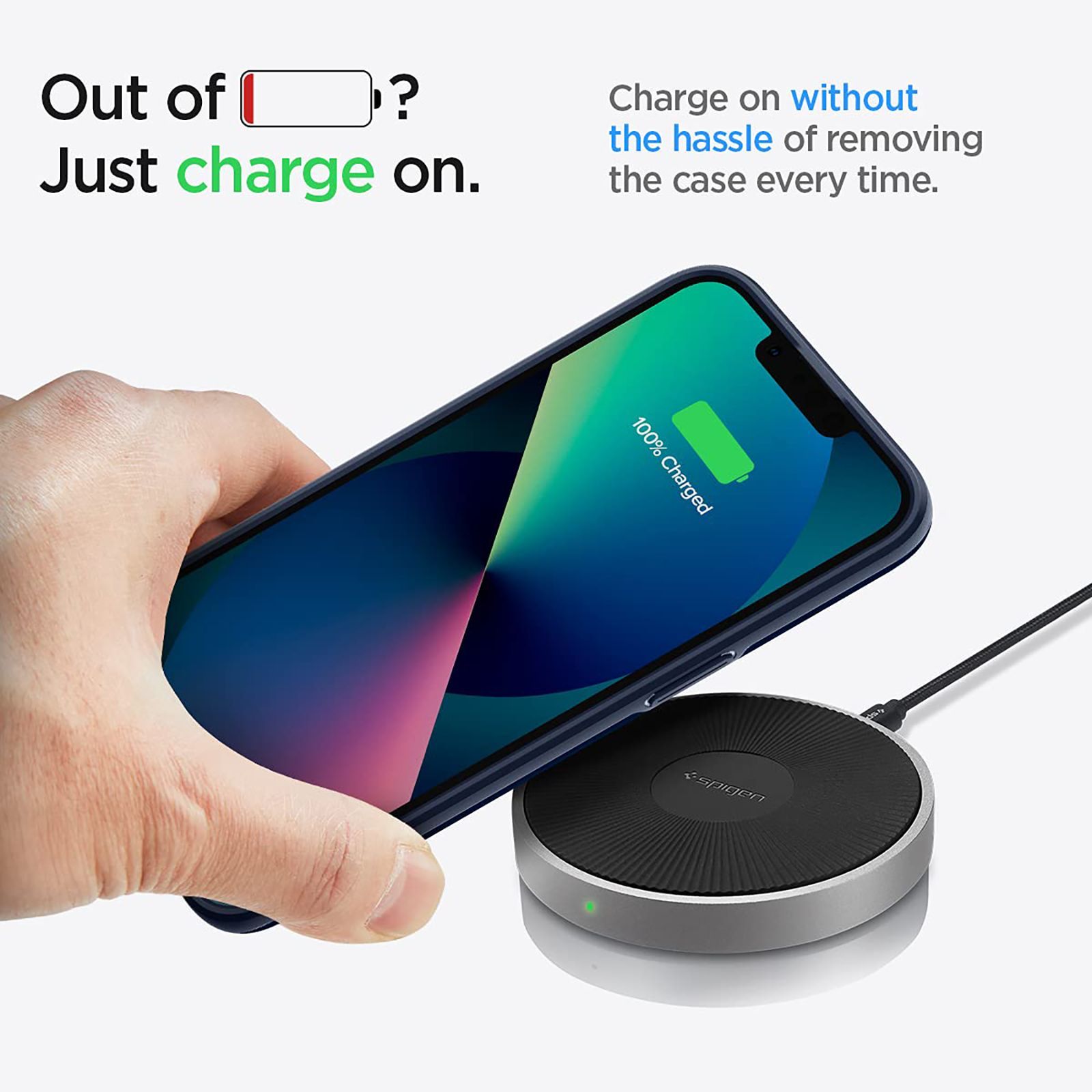 spigen Thin Fit TPU & Polycarbonate Back Cover for Apple iPhone 13 Mini (Wireless Charging Compatible, Navy Blue)_8