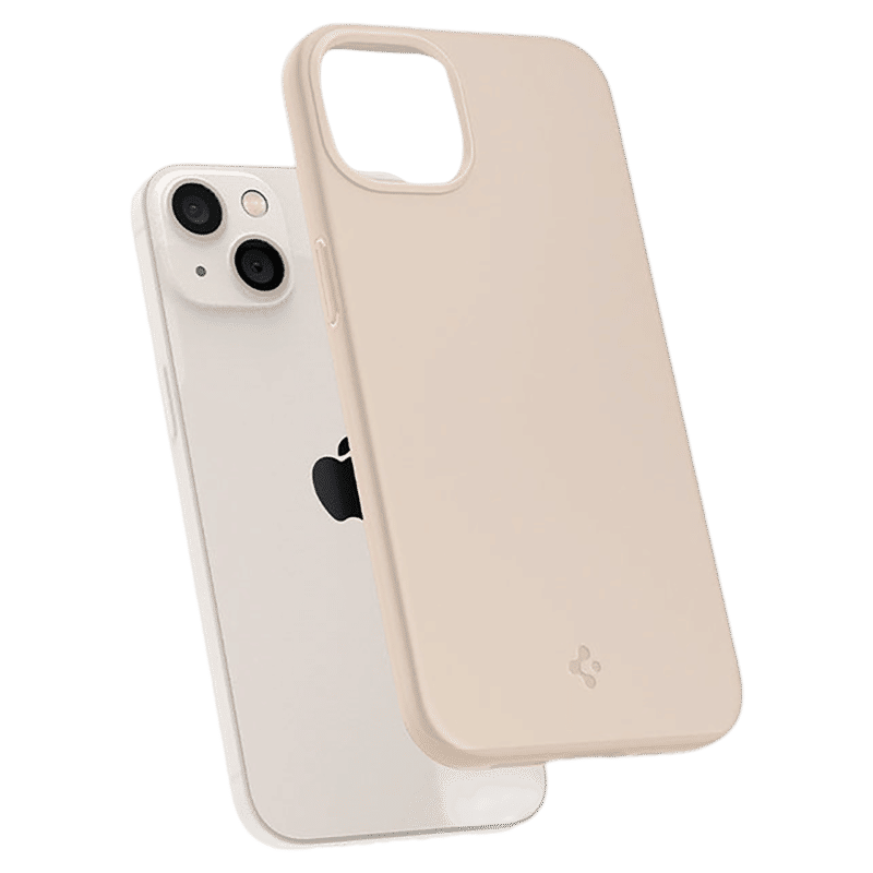 spigen Thin Fit TPU & Polycarbonate Back Cover for Apple iPhone 13 Mini (Wireless Charging Compatible, Sand Beige)_9