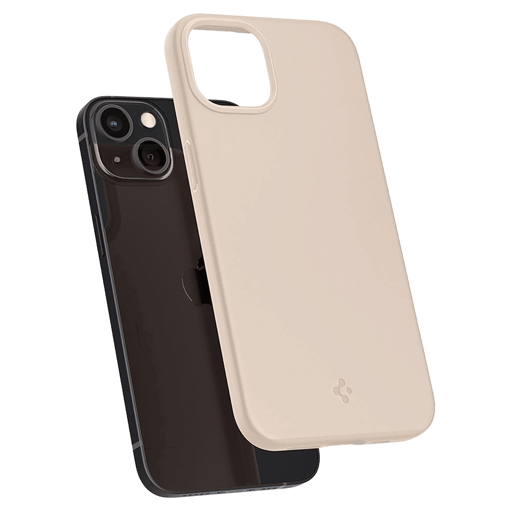 spigen Thin Fit TPU & Polycarbonate Back Cover for Apple iPhone 13 Mini (Wireless Charging Compatible, Sand Beige)_5