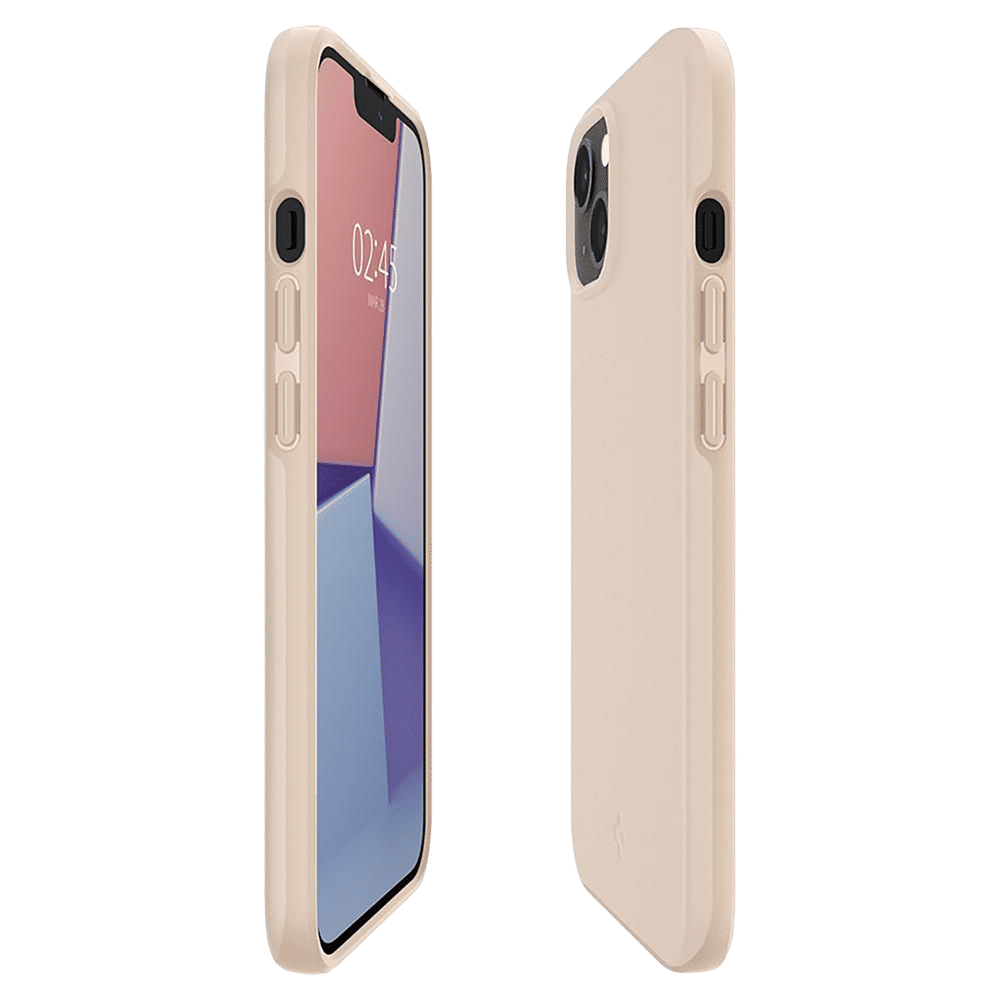 spigen Thin Fit TPU & Polycarbonate Back Cover for Apple iPhone 13 Mini (Wireless Charging Compatible, Sand Beige)_6