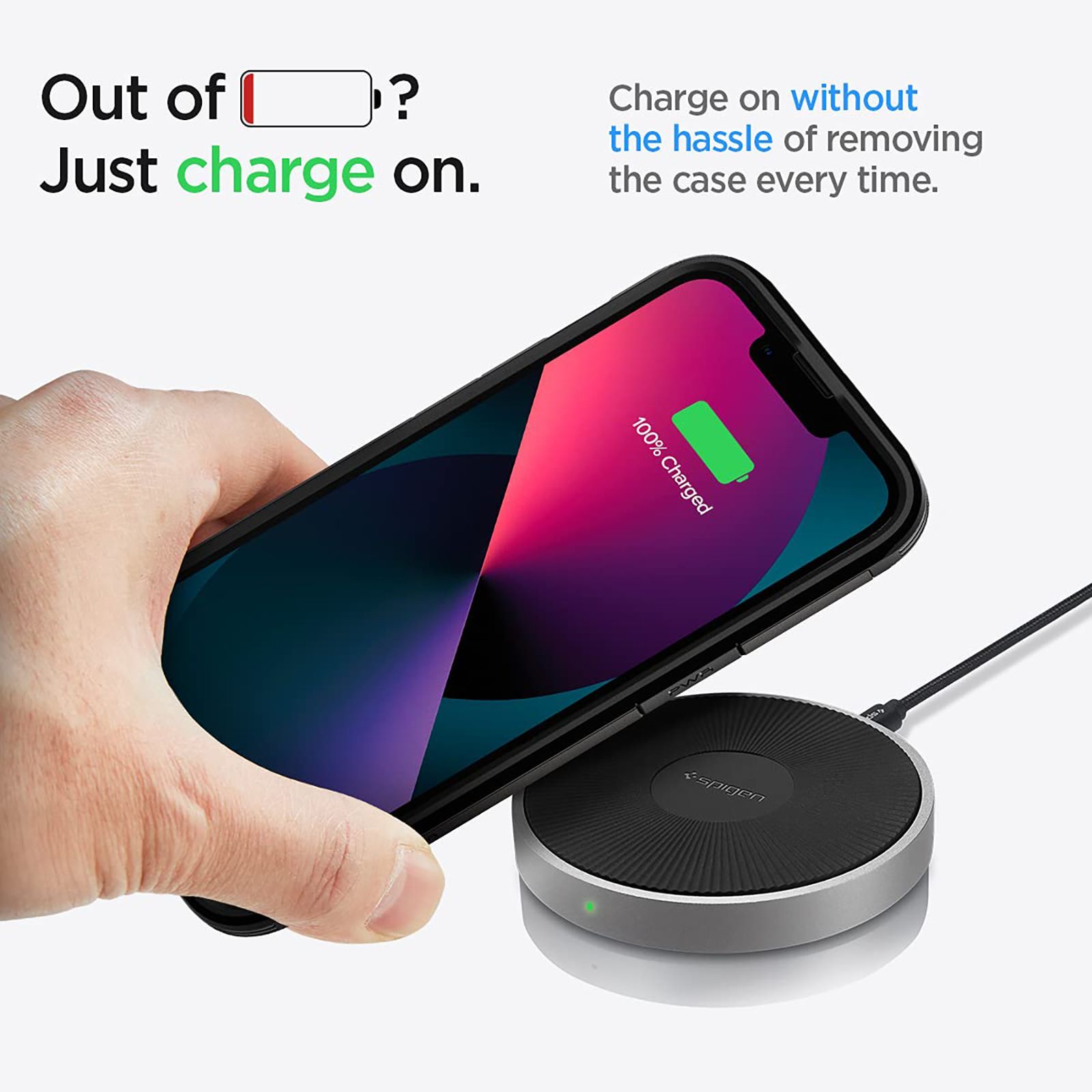 spigen Tough Armor TPU & Polycarbonate Back Case with Stand for Apple iPhone 13 Mini (Wireless Charging Compatible, Gunmetal)_7