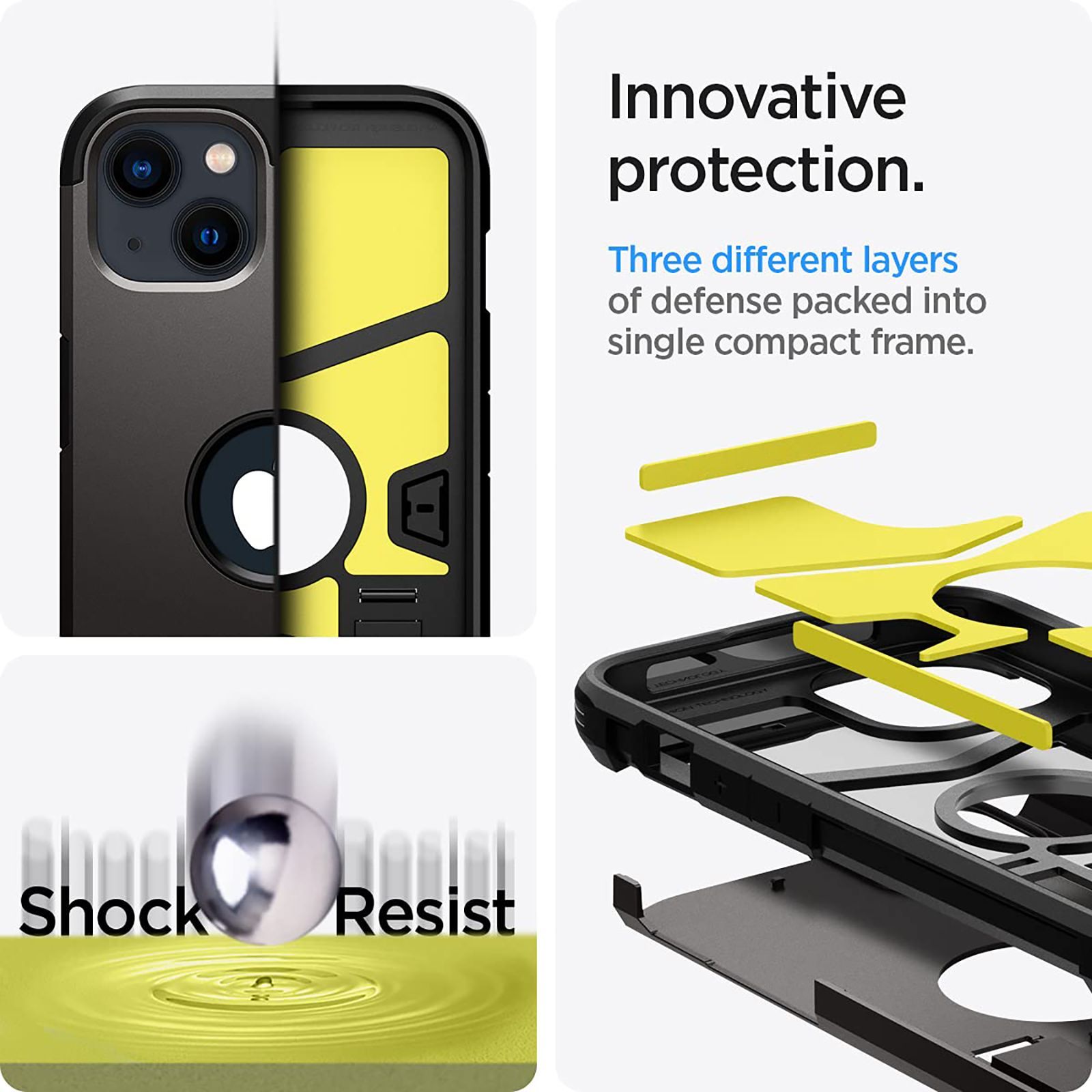 spigen Tough Armor TPU & Polycarbonate Back Case with Stand for Apple iPhone 13 Mini (Wireless Charging Compatible, Gunmetal)_8