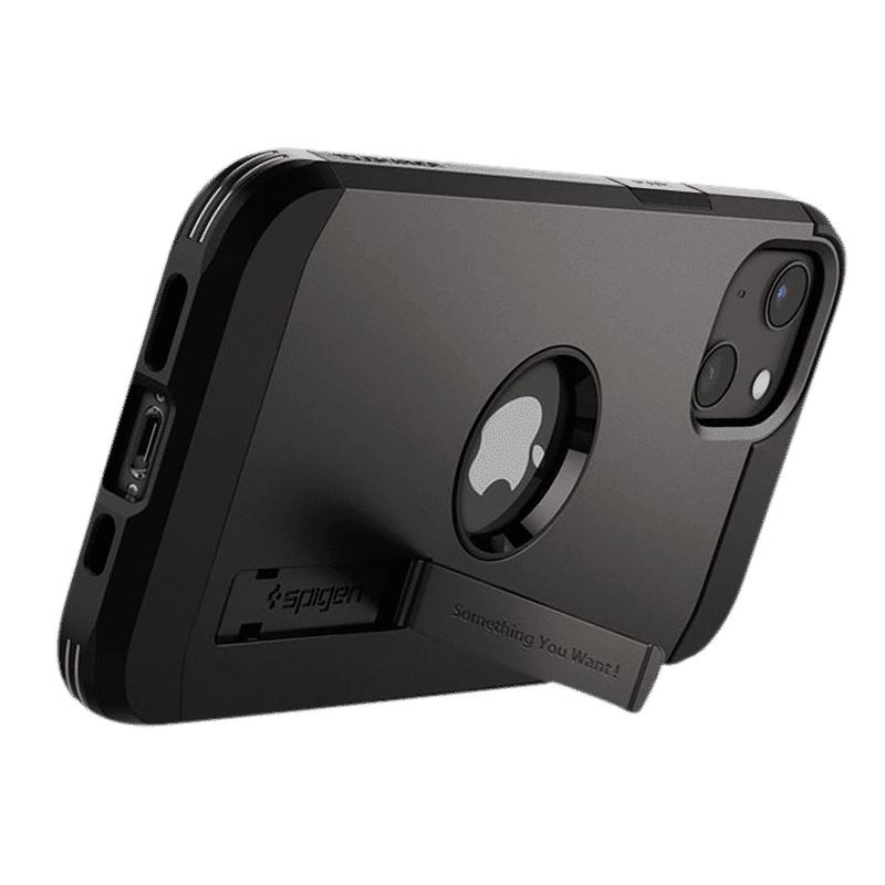 spigen Tough Armor TPU & Polycarbonate Back Case with Stand for Apple iPhone 13 Mini (Wireless Charging Compatible, Gunmetal)_10