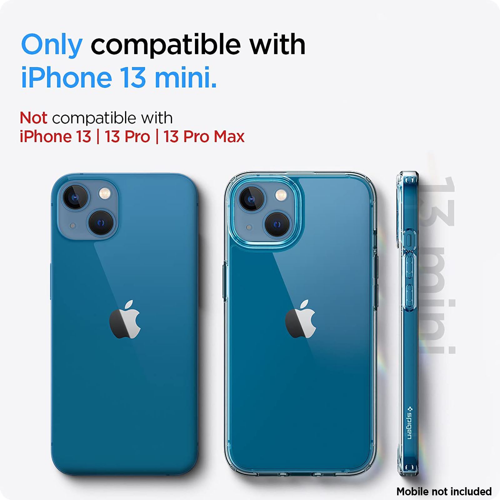 spigen Ultra Hybrid TPU Back Cover for Apple iPhone 13 Mini (Wireless Charging Compatible?, Crystal Clear)_3