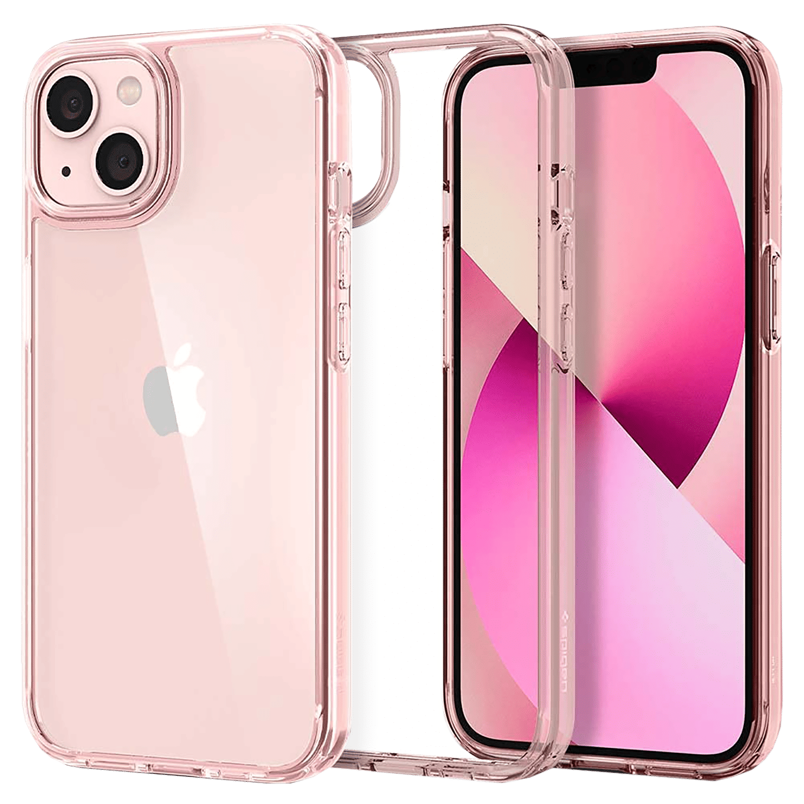 spigen Ultra Hybrid Polycarbonate Back Cover for Apple iPhone 13 Mini (Wireless Charging Compatible, Rose Crystal)_1