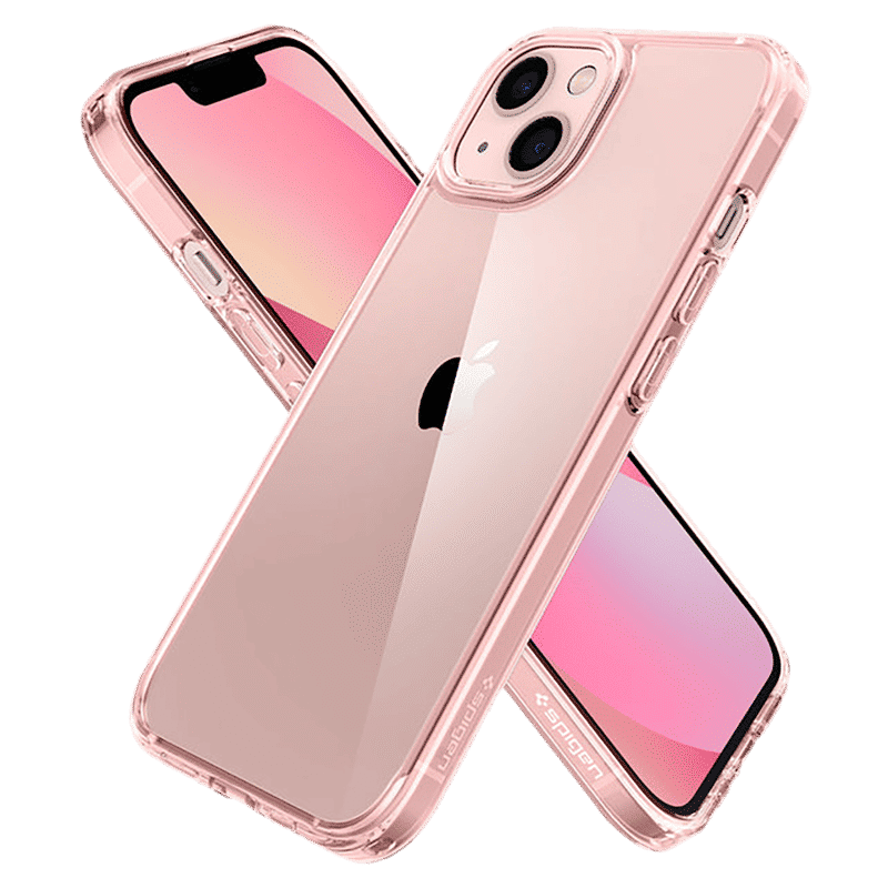 spigen Ultra Hybrid Polycarbonate Back Cover for Apple iPhone 13 Mini (Wireless Charging Compatible, Rose Crystal)_9