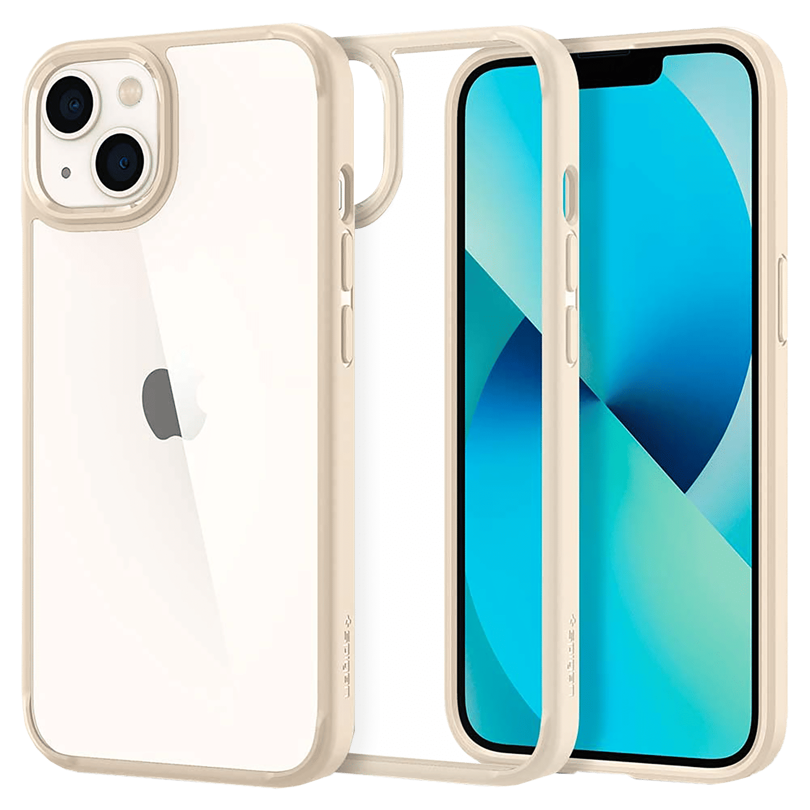 spigen Ultra Hybrid TPU and Polycarbonate Back Cover for Apple iPhone 13 Mini (Air Cushion Technology, Sand Beige)_1