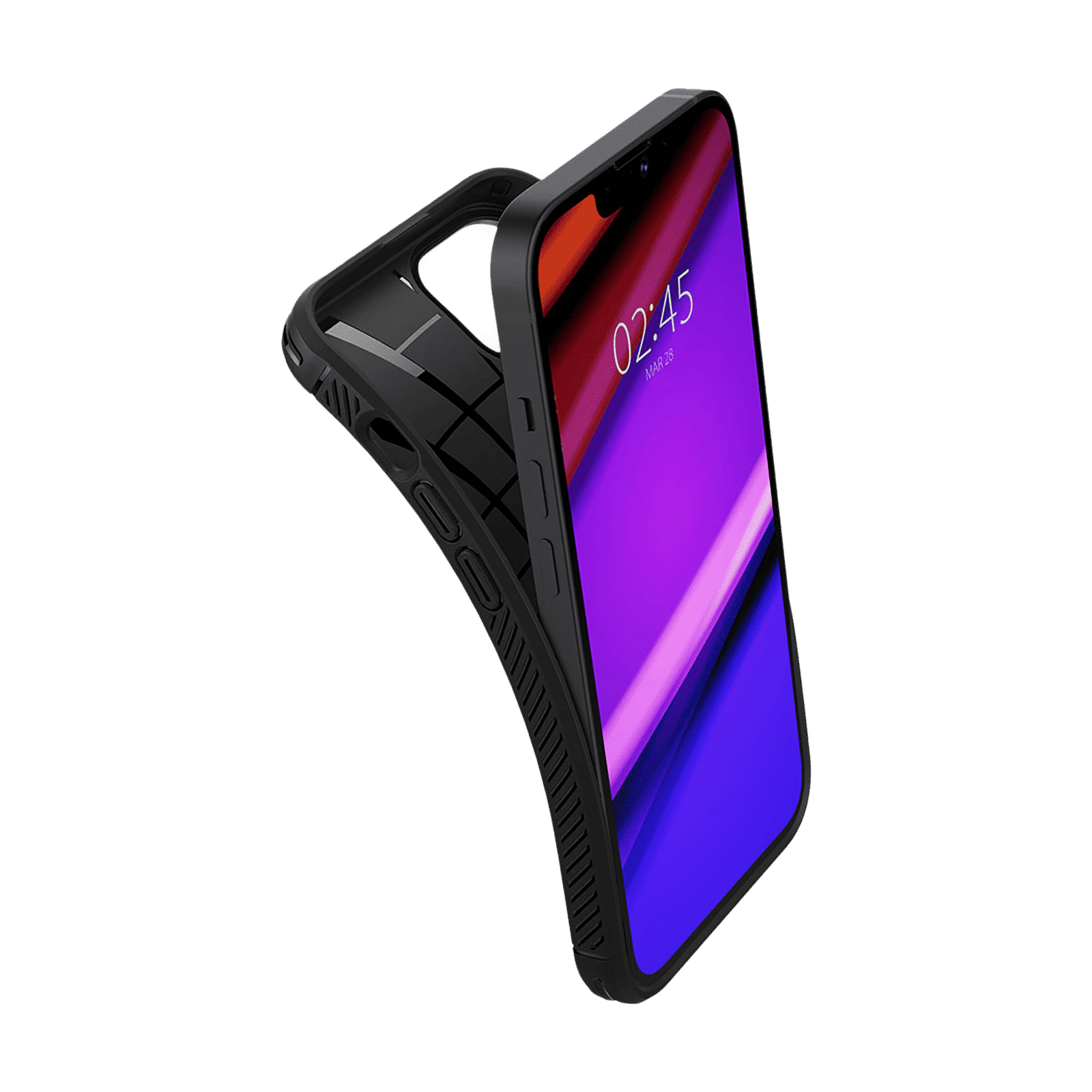 spigen Rugged Armor TPU Back Cover for Apple iPhone 13 (Supports Wireless Charging, Matte Black)_15