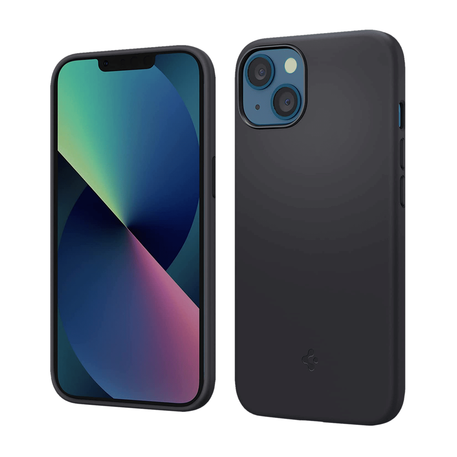 spigen Soft Silicone Back Cover for Apple iPhone 13 (Microfibre Lining, Black)_1