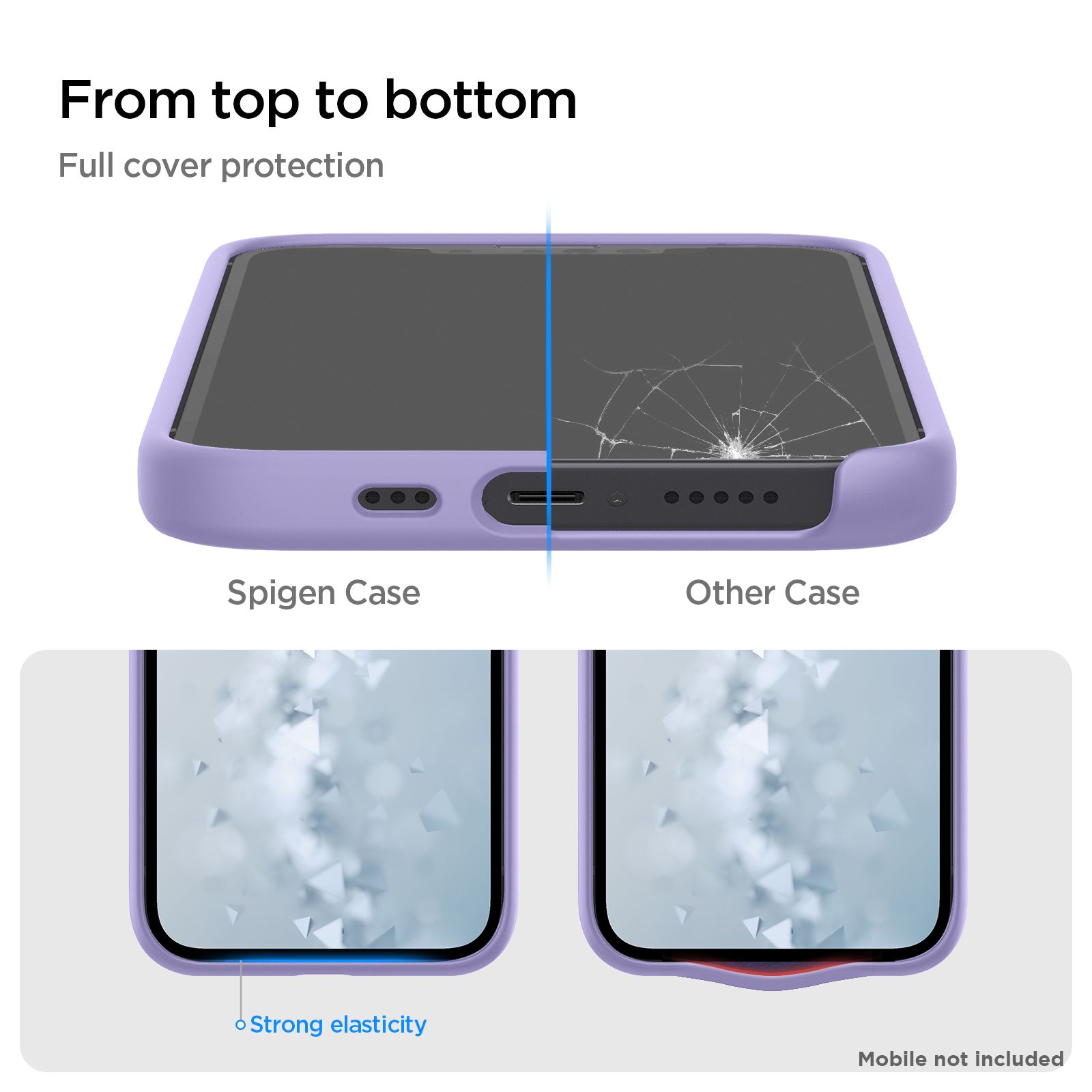 spigen Silicone Fit Soft Silicone Back Cover for Apple iPhone 13 (Air Cushion Technology, Iris Purple)_8
