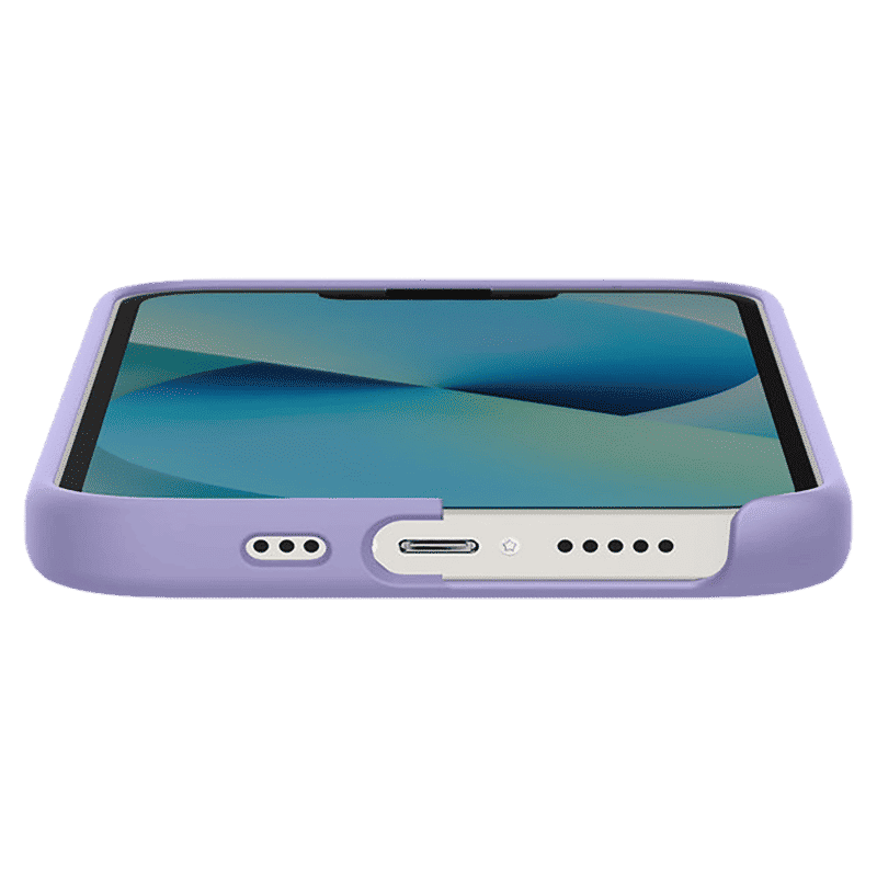 spigen Silicone Fit Soft Silicone Back Cover for Apple iPhone 13 (Air Cushion Technology, Iris Purple)_13
